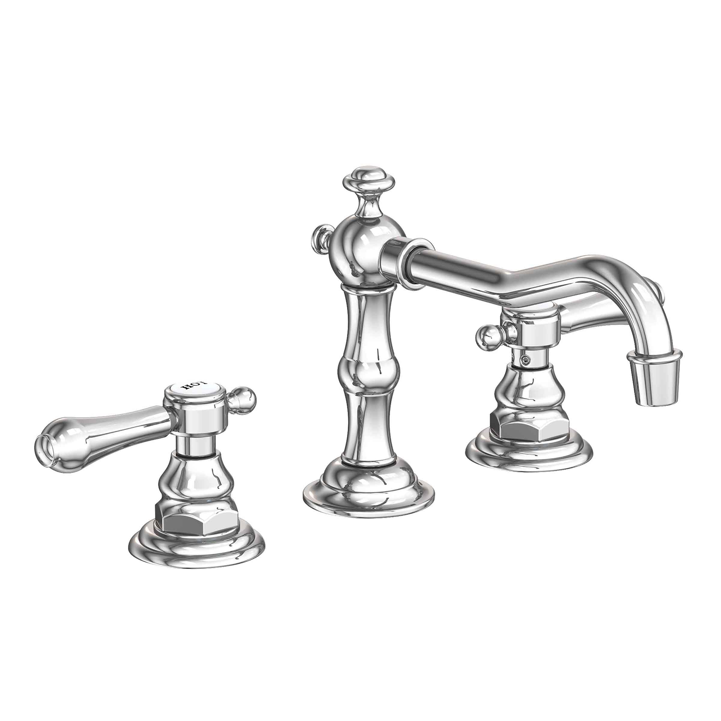 polished chrome lavatory faucet