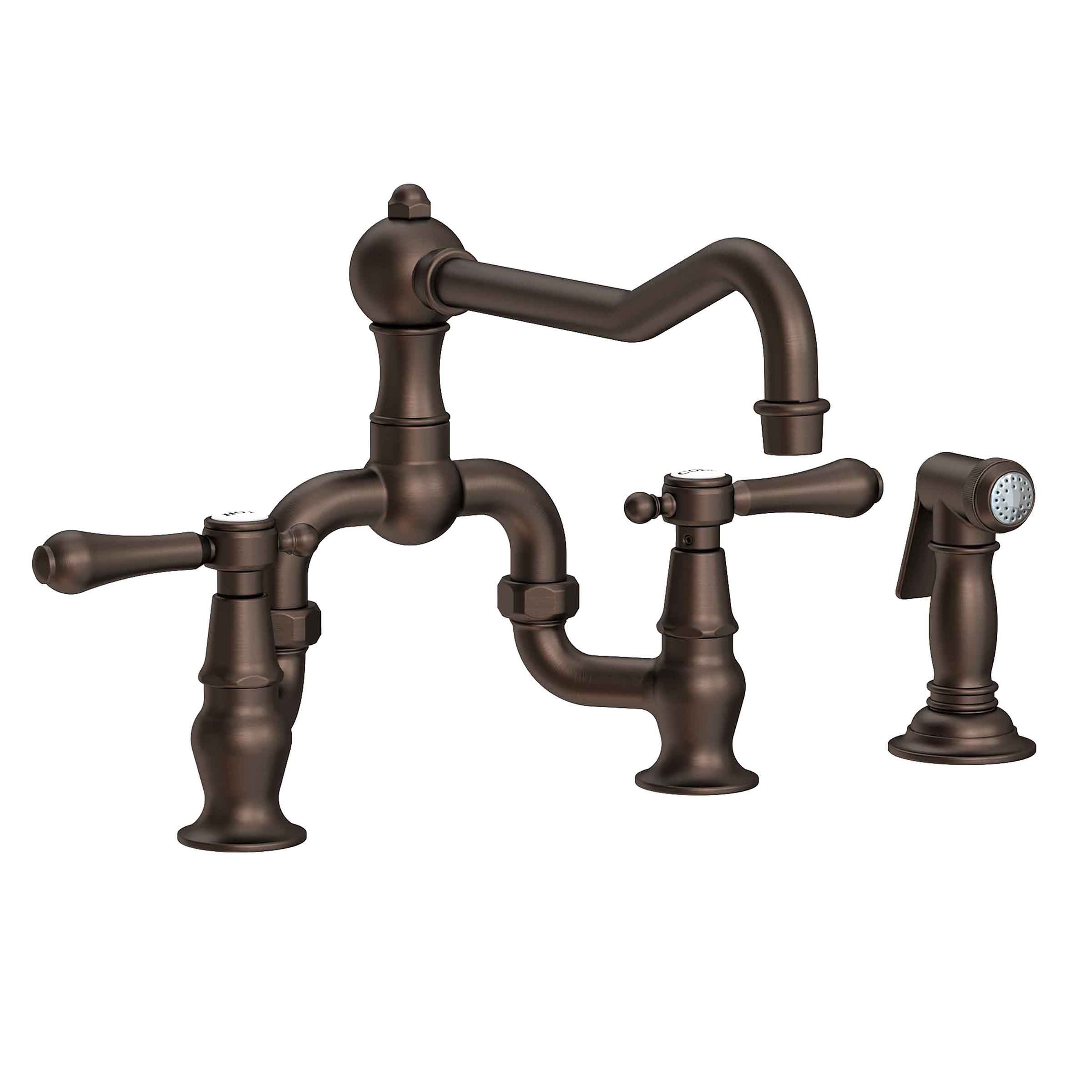 Newport Brass Chesterfield Kitchen Bridge Faucet with Side Spray