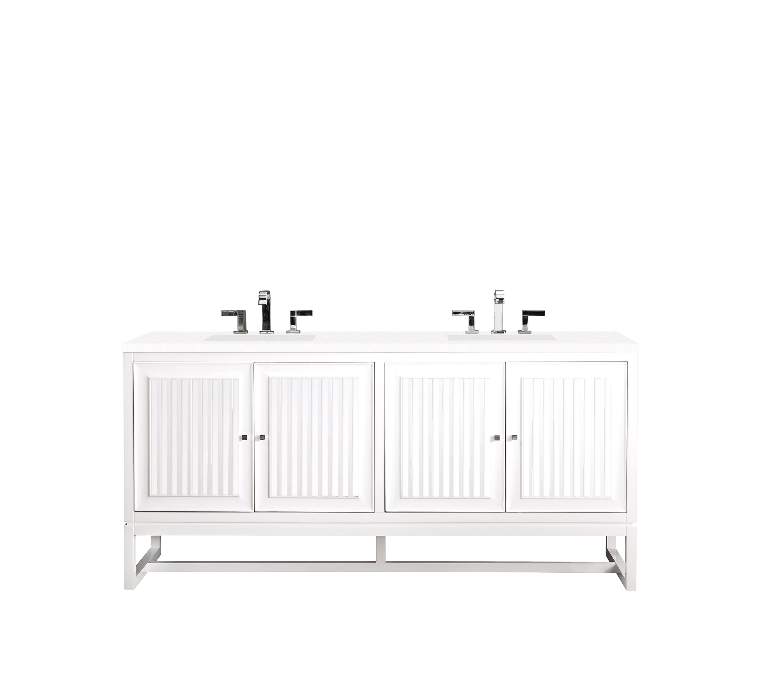 James Martin Vanities Athens 72" Double Vanity - Glossy White