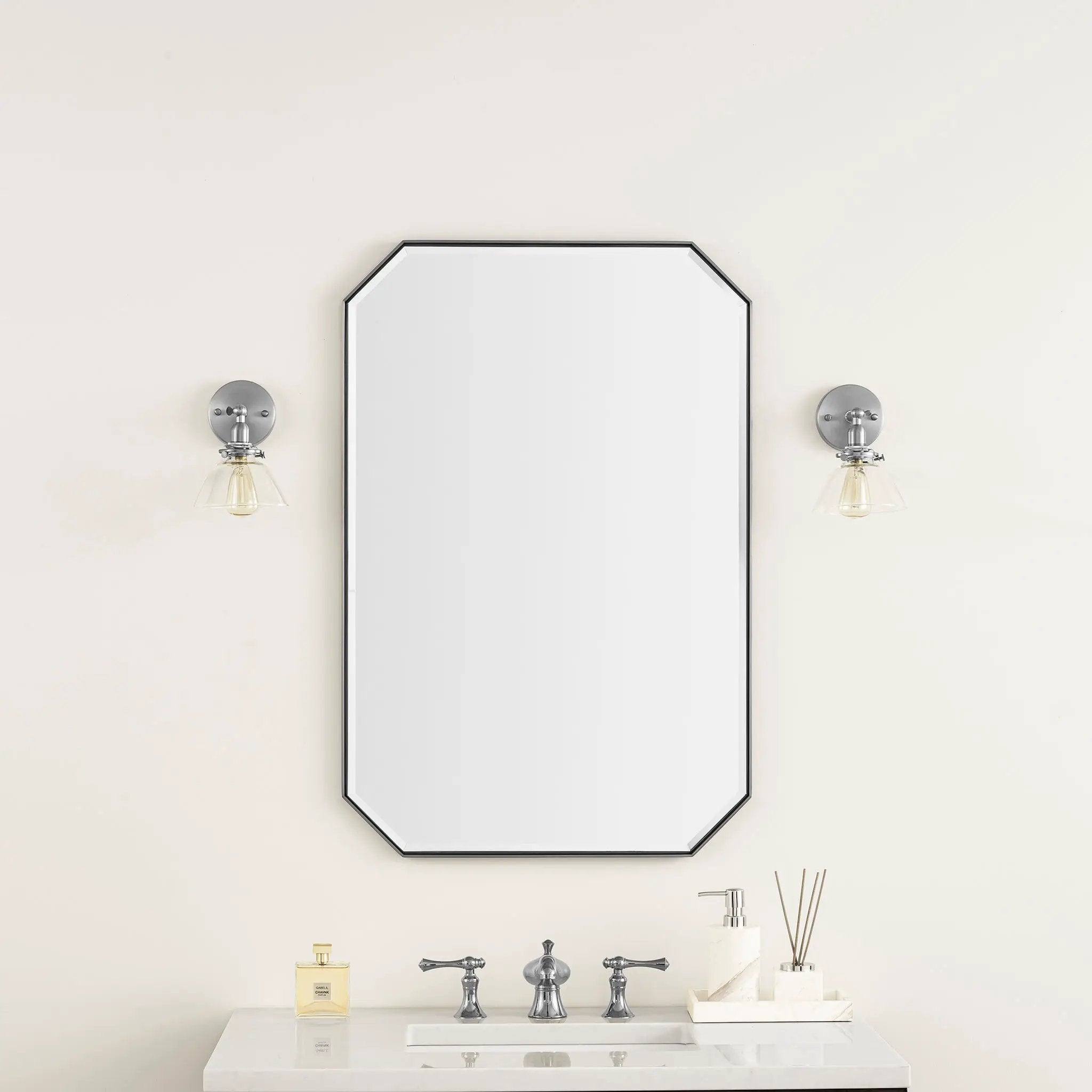 satin nickel mirror
