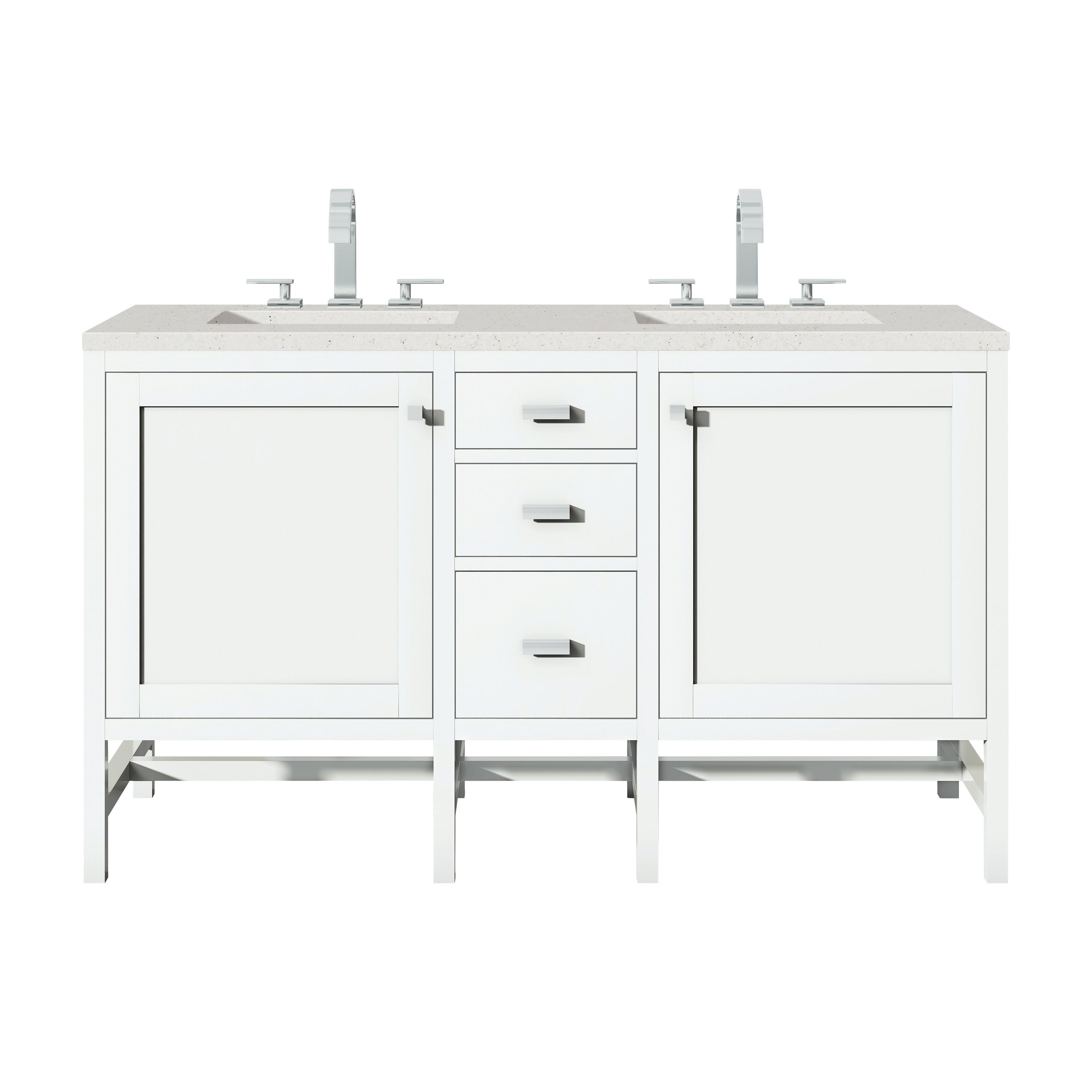 James Martin Vanities Addison 60" Double Vanity - Glossy White