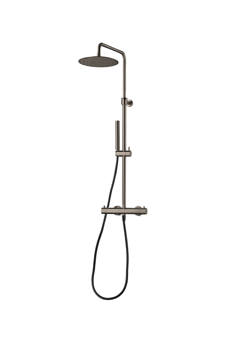 JEE-O Slimline Shower Set Stainless Steel with Th, Hand Shower And Sliding Bar