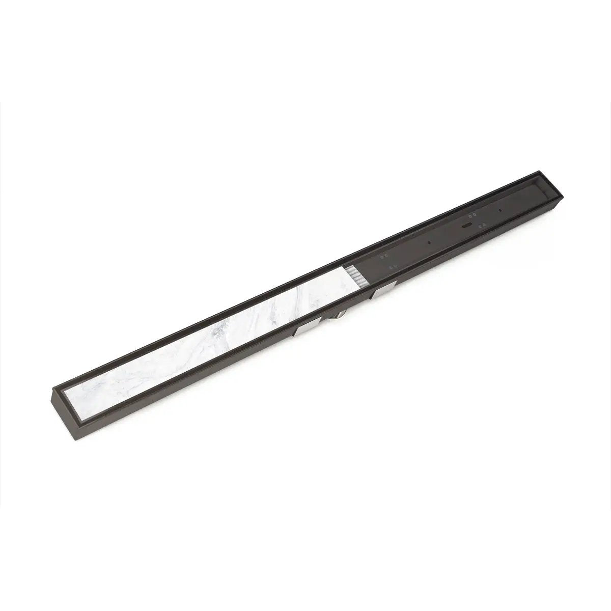 Infinity Drain 48" S-Stainless Steel Series High Flow Complete Kit with Low Profile Tile Insert Frame with Cast Iron Drain Body, 3" No Hub Outlet by Infinity Drain