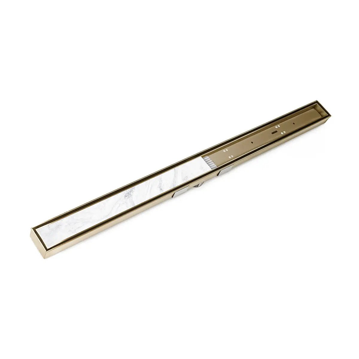 Infinity Drain 96" S-Stainless Steel Series High Flow Complete Kit with Low Profile Tile Insert Frame with Cast Iron Drain Body, 3" No Hub Outlet by Infinity Drain