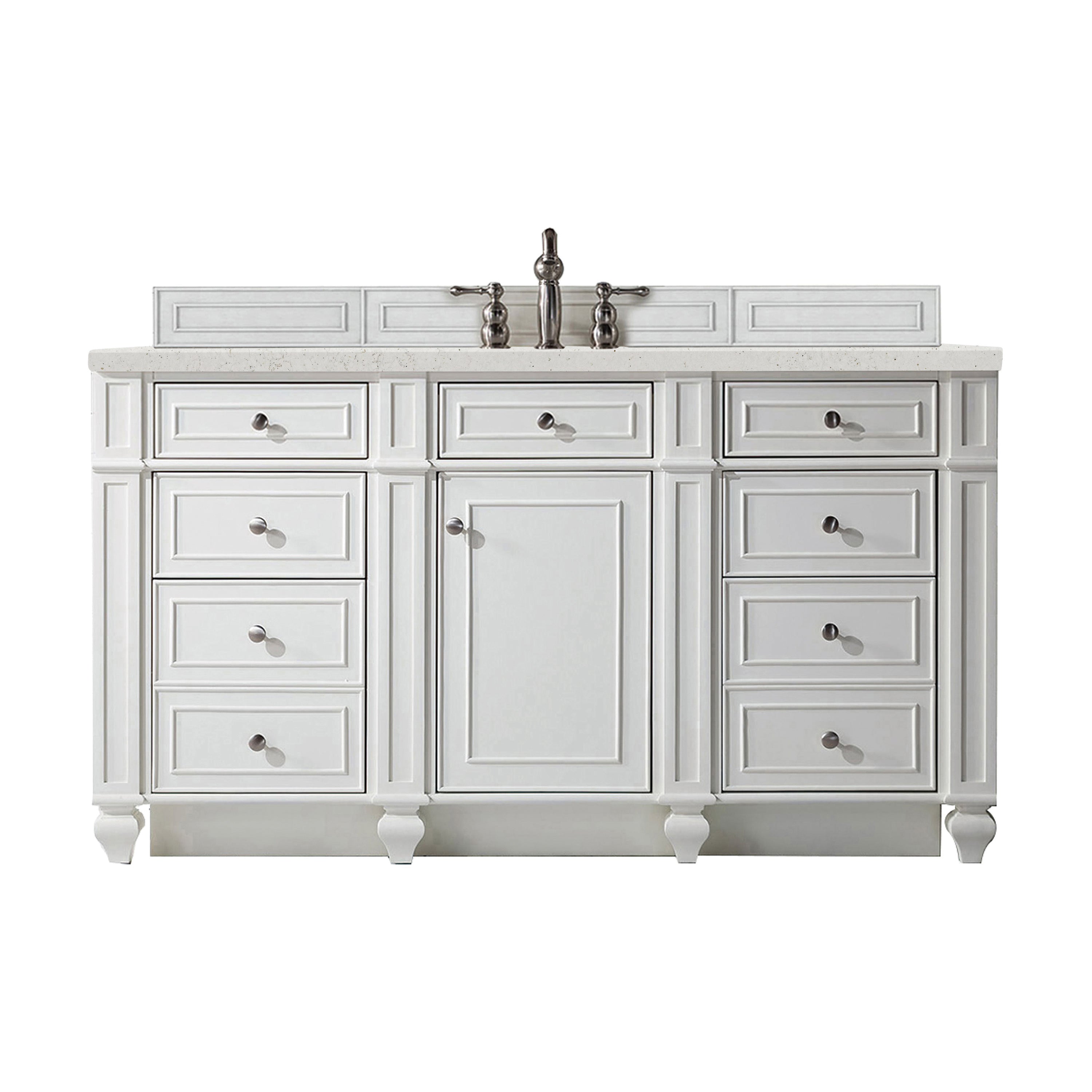 James Martin Bristol 60" Single Vanity Set - Bright White by James Martin Vanities