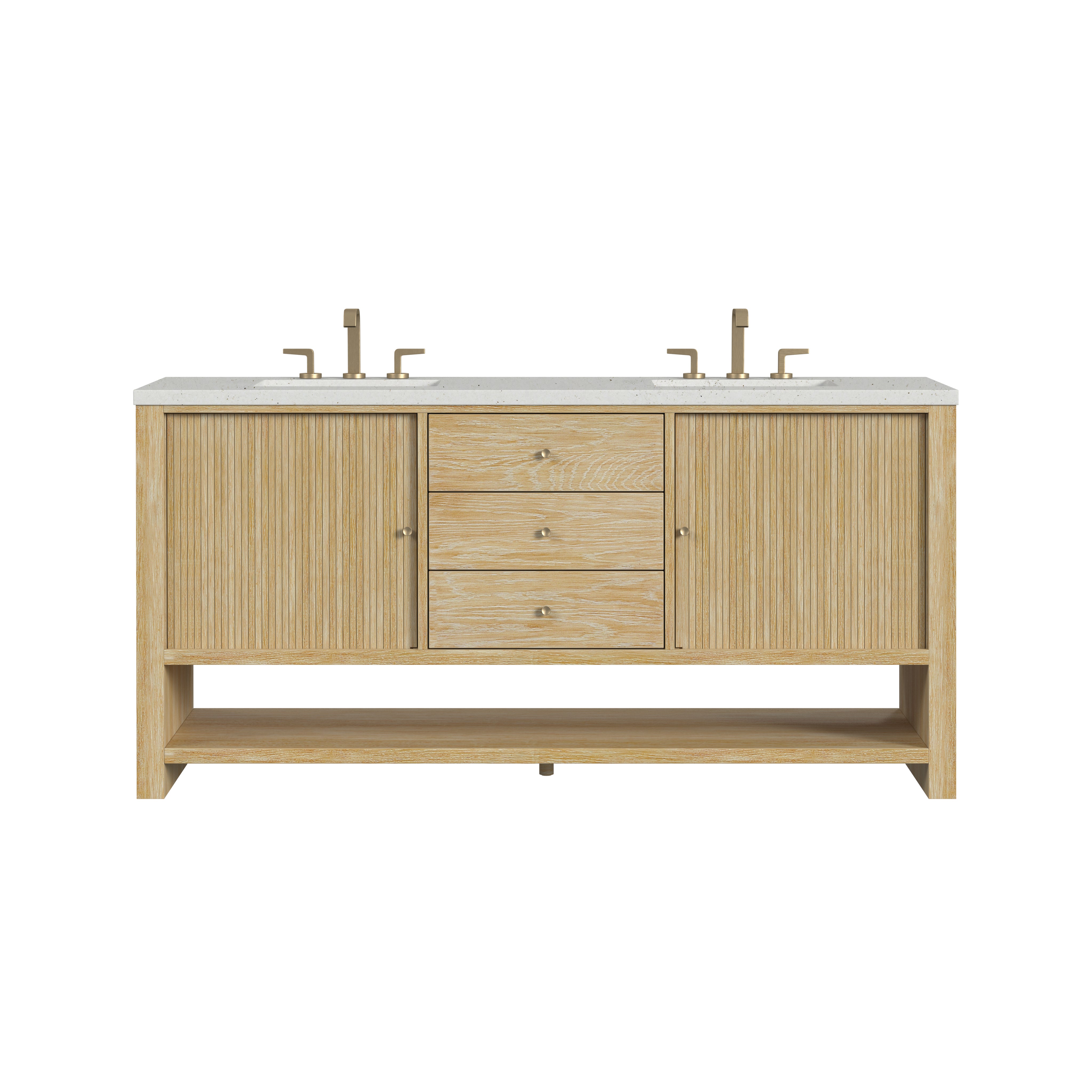 James Martin Vanities Marigot 72" Double Vanity - Sunwashed Oak