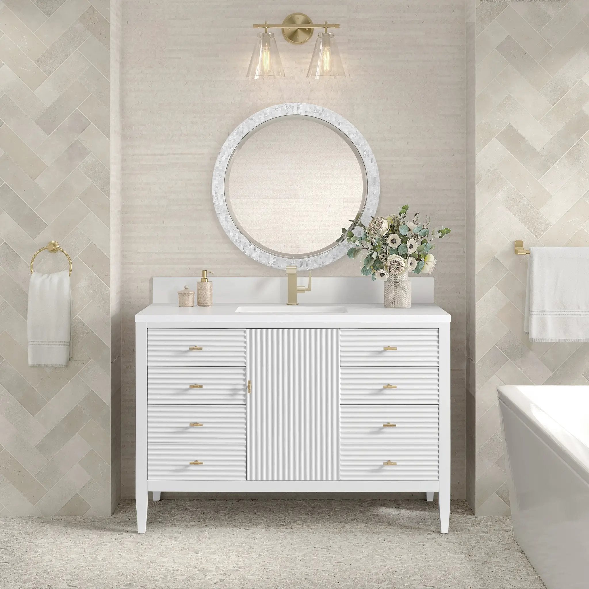 bright white vanity