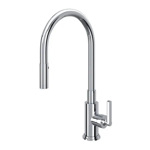 polished chrome kitchen faucet