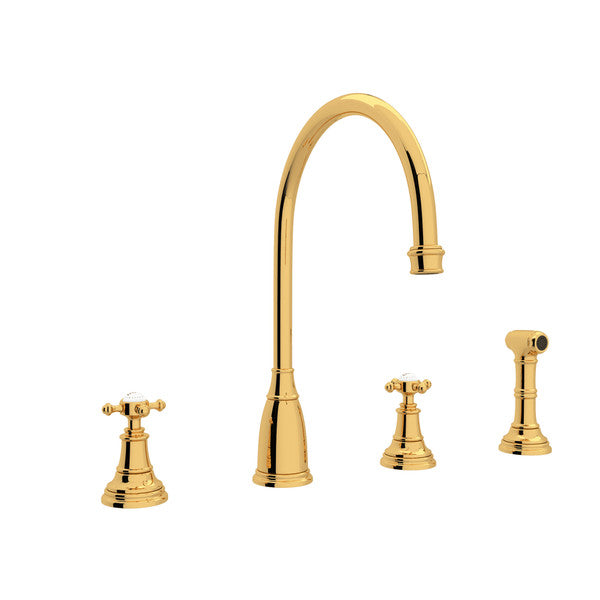 Rohl Georgian Era Two Handle Kitchen Faucet with Side Spray
