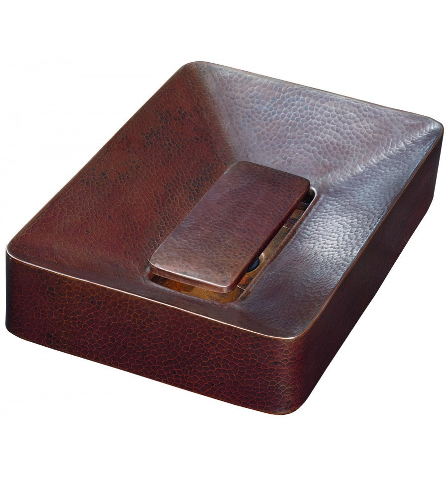aged copper hammered sink