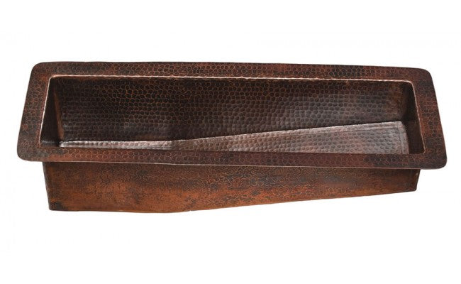 aged copper hammered sink