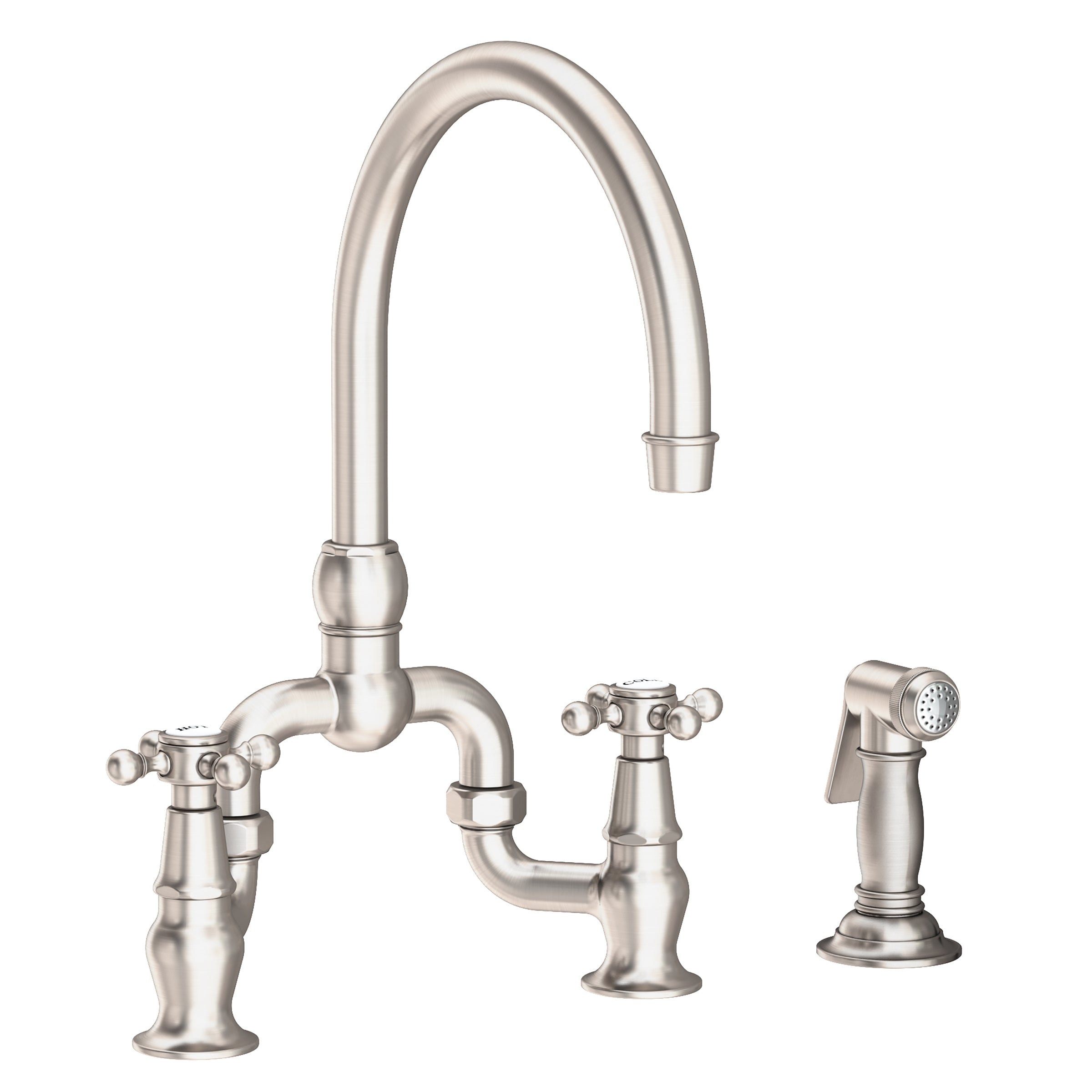 Newport Brass Chesterfield Kitchen Bridge Faucet with Side Spray