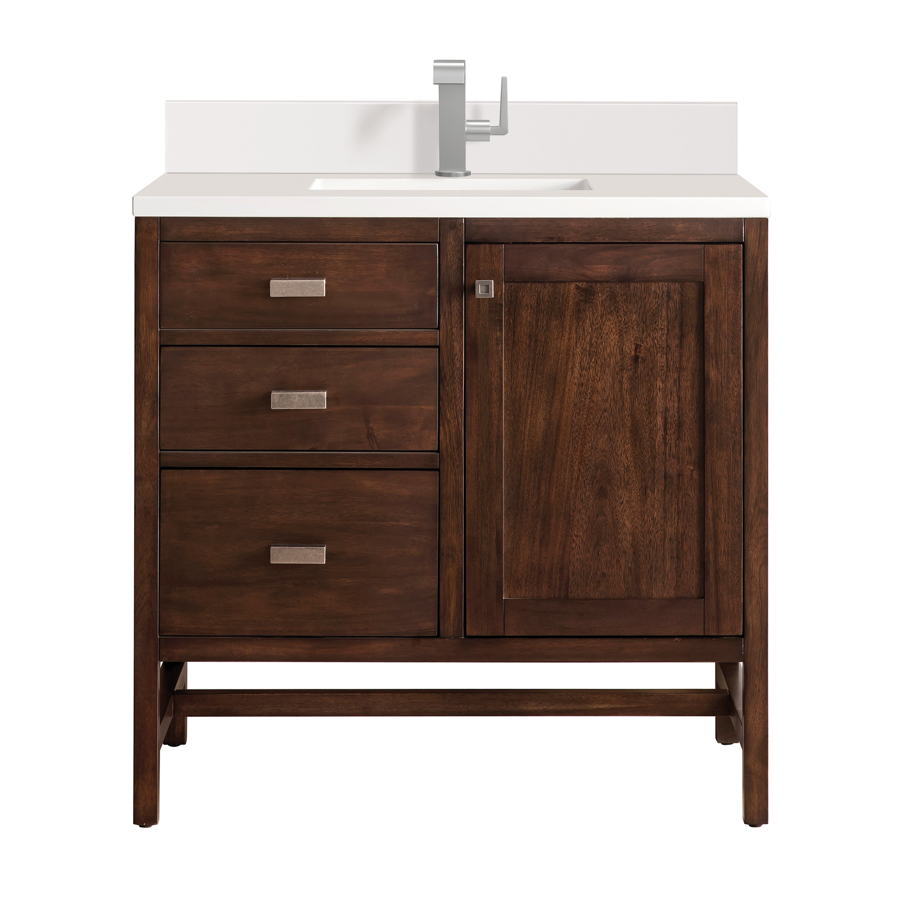 mid-century acacia vanity