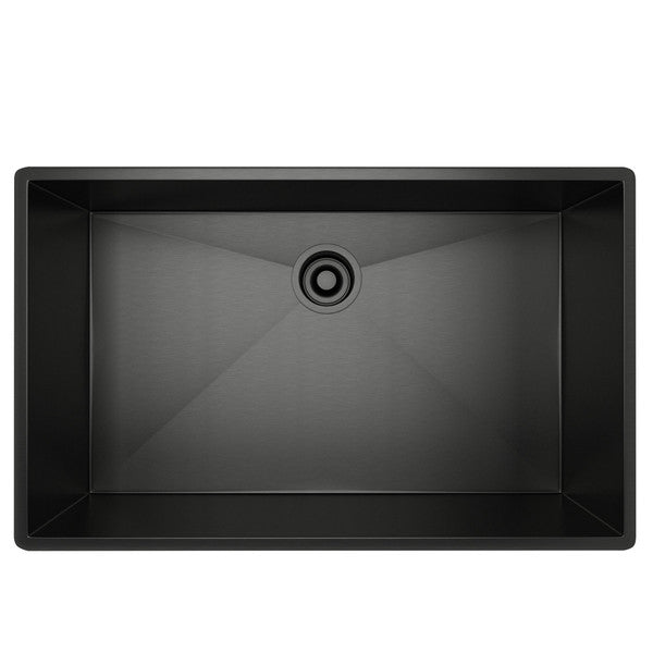 black stainless steel sink
