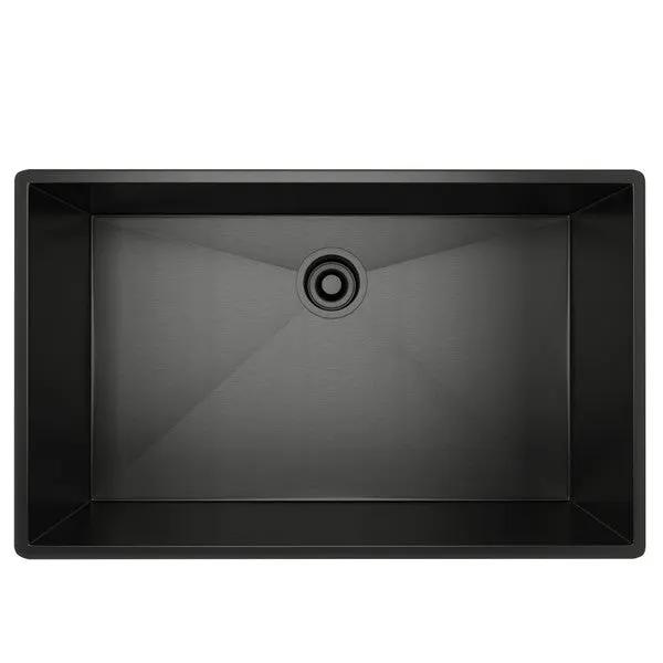 black stainless steel sink