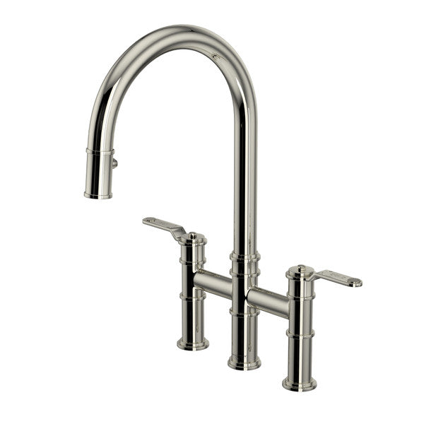 Rohl Armstrong Pull-Down Bridge Kitchen Faucet with C-Spout