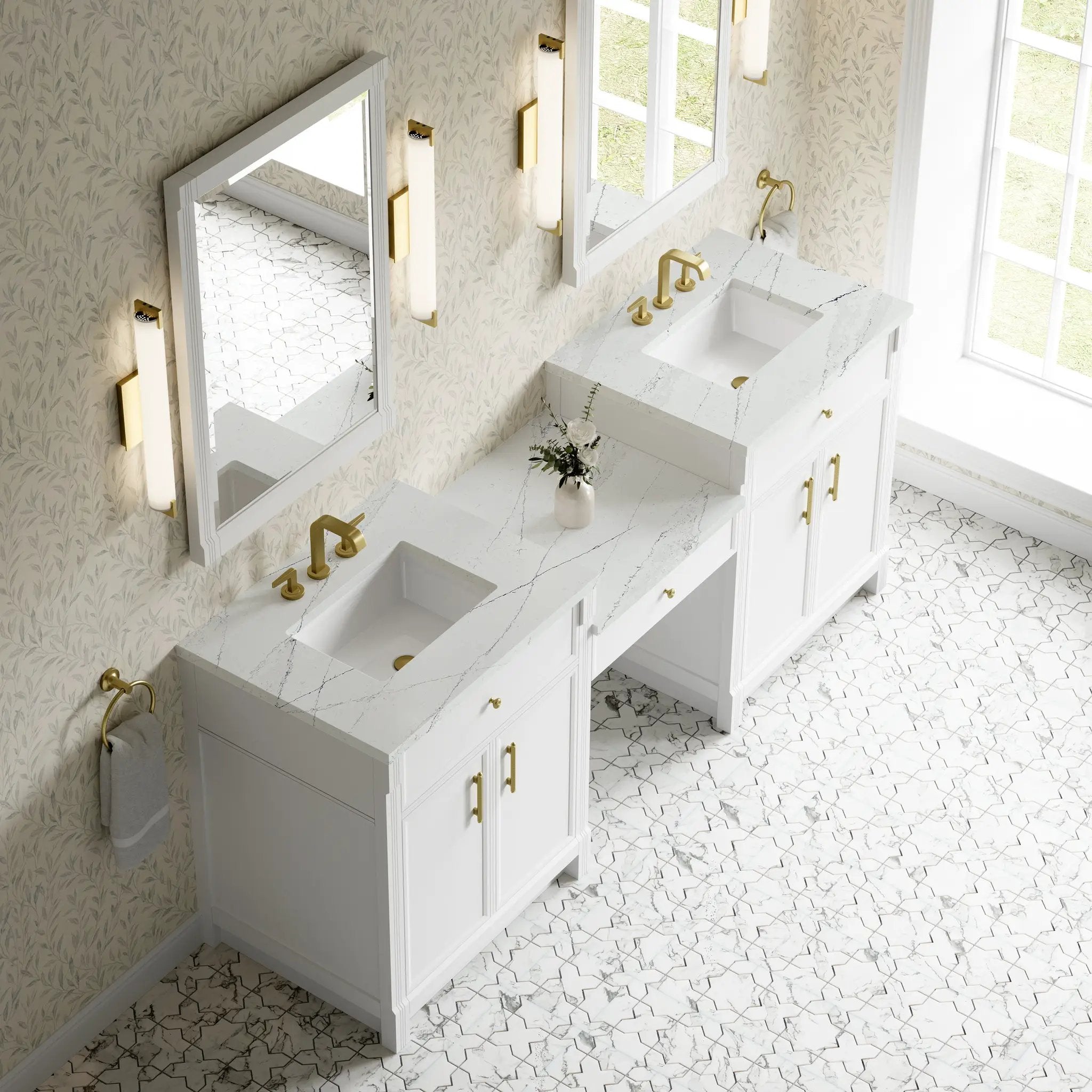 bright white vanity