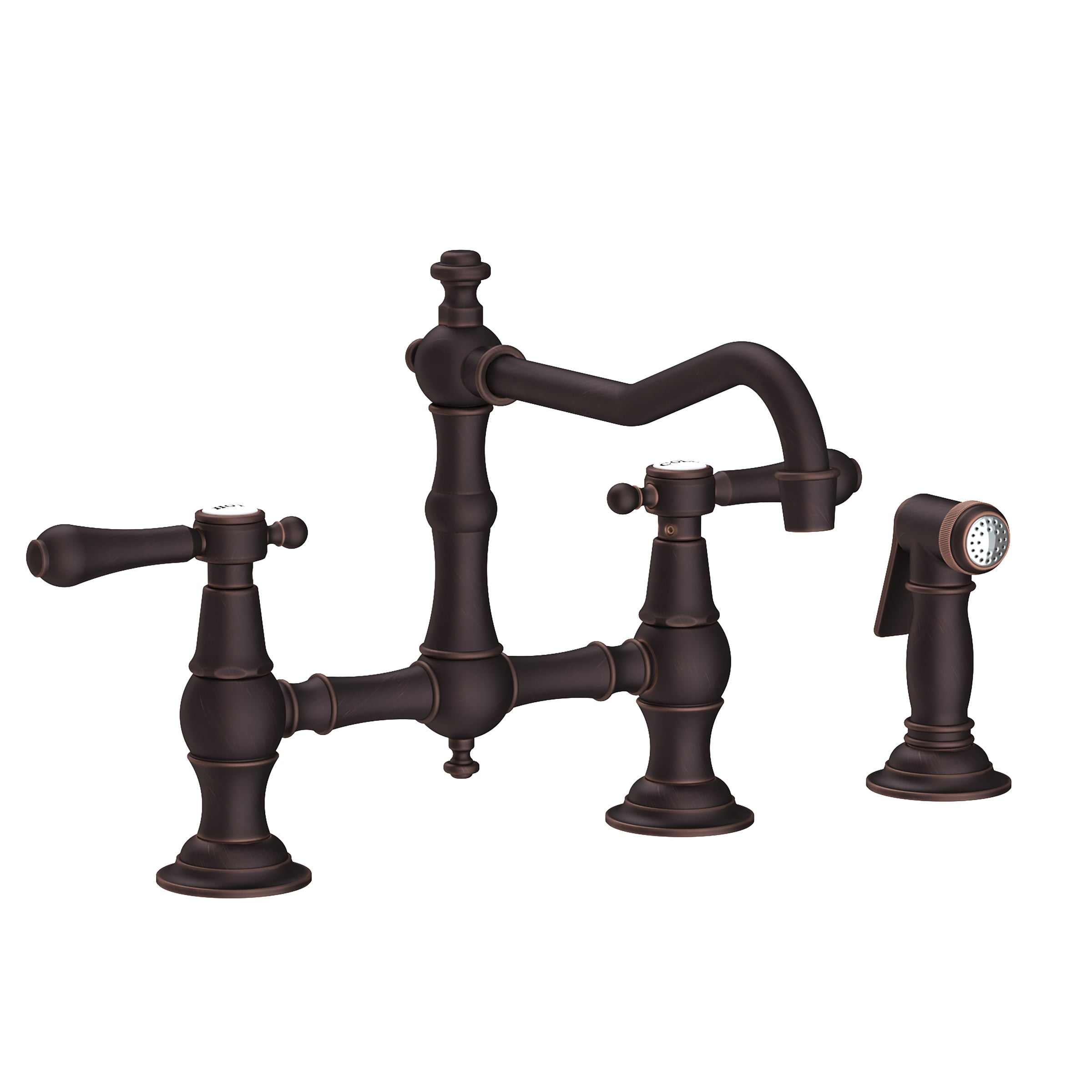 Newport Brass Chesterfield Kitchen Bridge Faucet with Side Spray