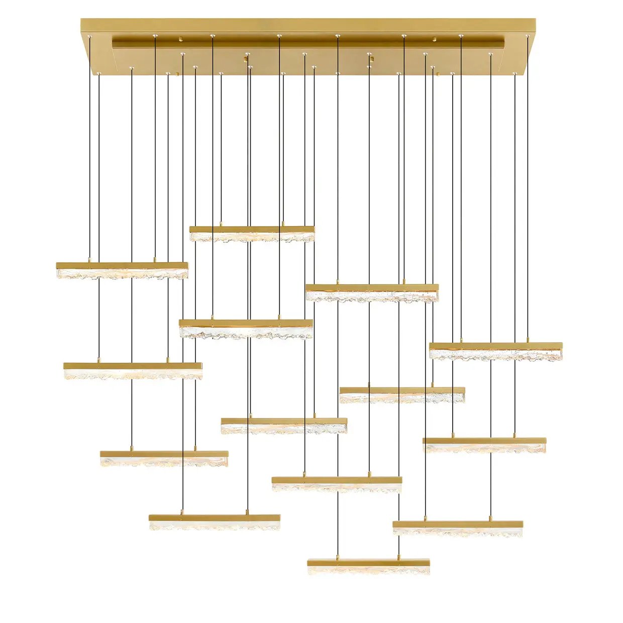 CWI Lighting Stagger Integrated LED 60" Chandelier with Handcrafted Glass by CWI Lighting