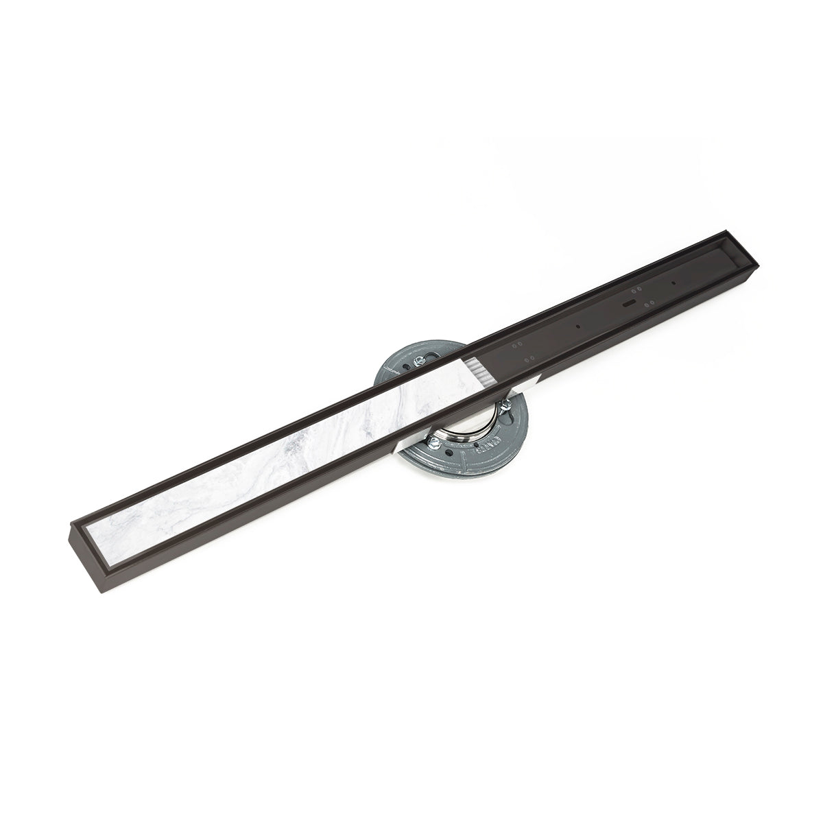 Infinity Drain 60" S-Stainless Steel Series High Flow Complete Kit with Tile Insert Frame with Cast Iron Drain Body, 3" No Hub Outlet by Infinity Drain