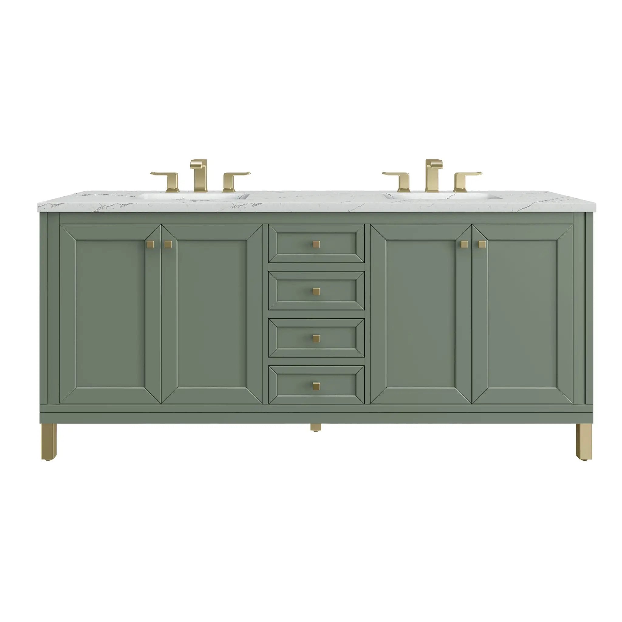 James Martin Chicago 72" Double Vanity Set - Smokey Celadon by James Martin Vanities