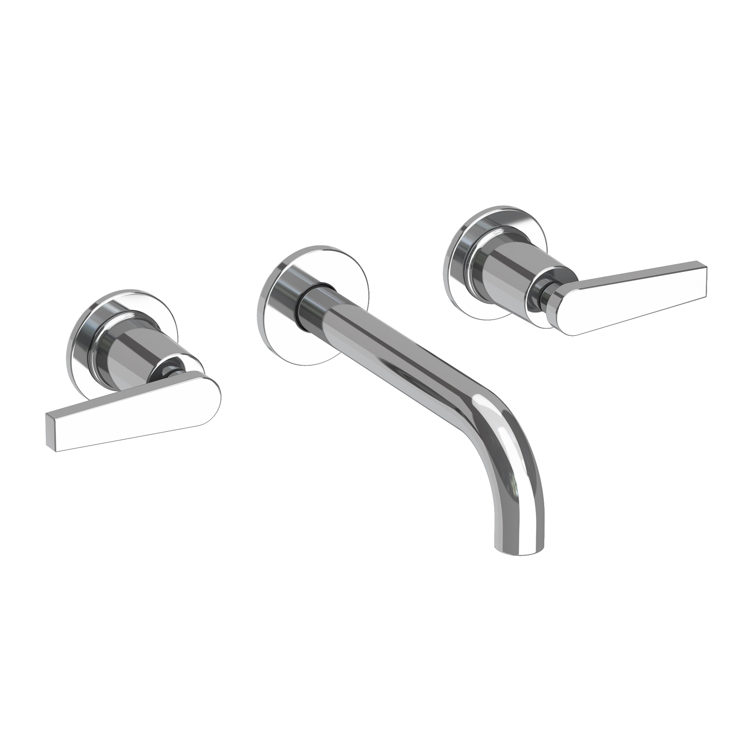 polished chrome lavatory faucet