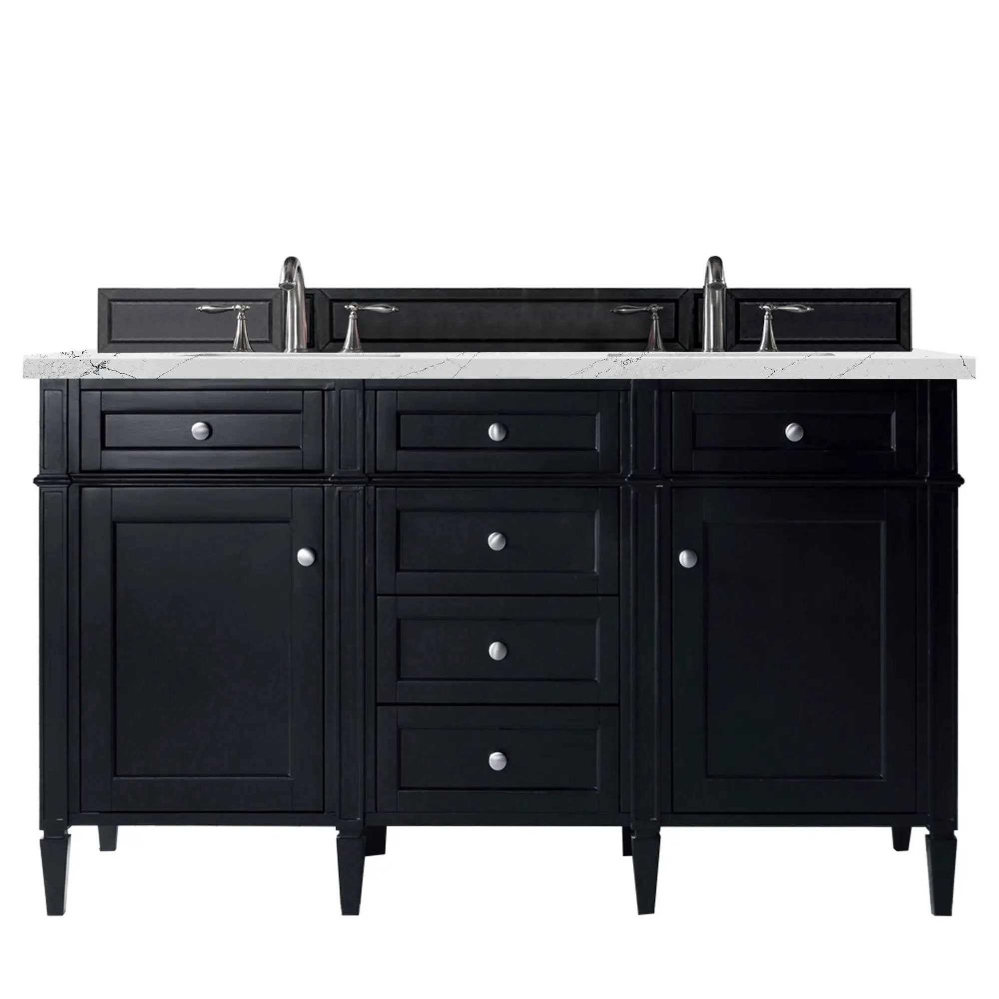 James Martin Brittany 60" Double Vanity Set - Black Onyx by James Martin Vanities