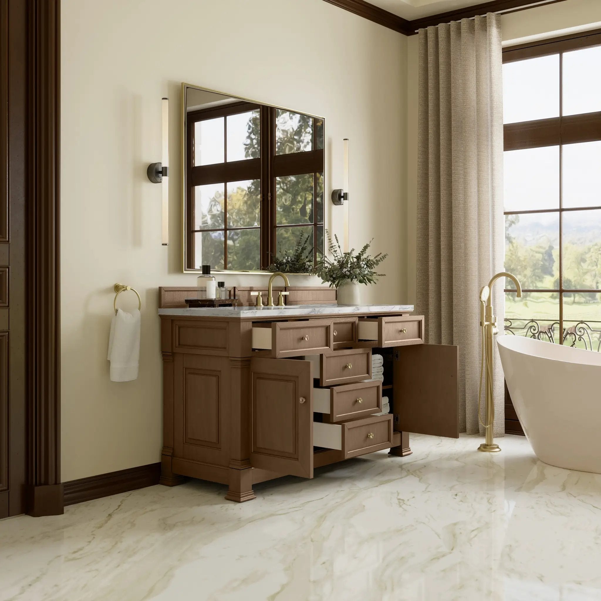 pecan vanity