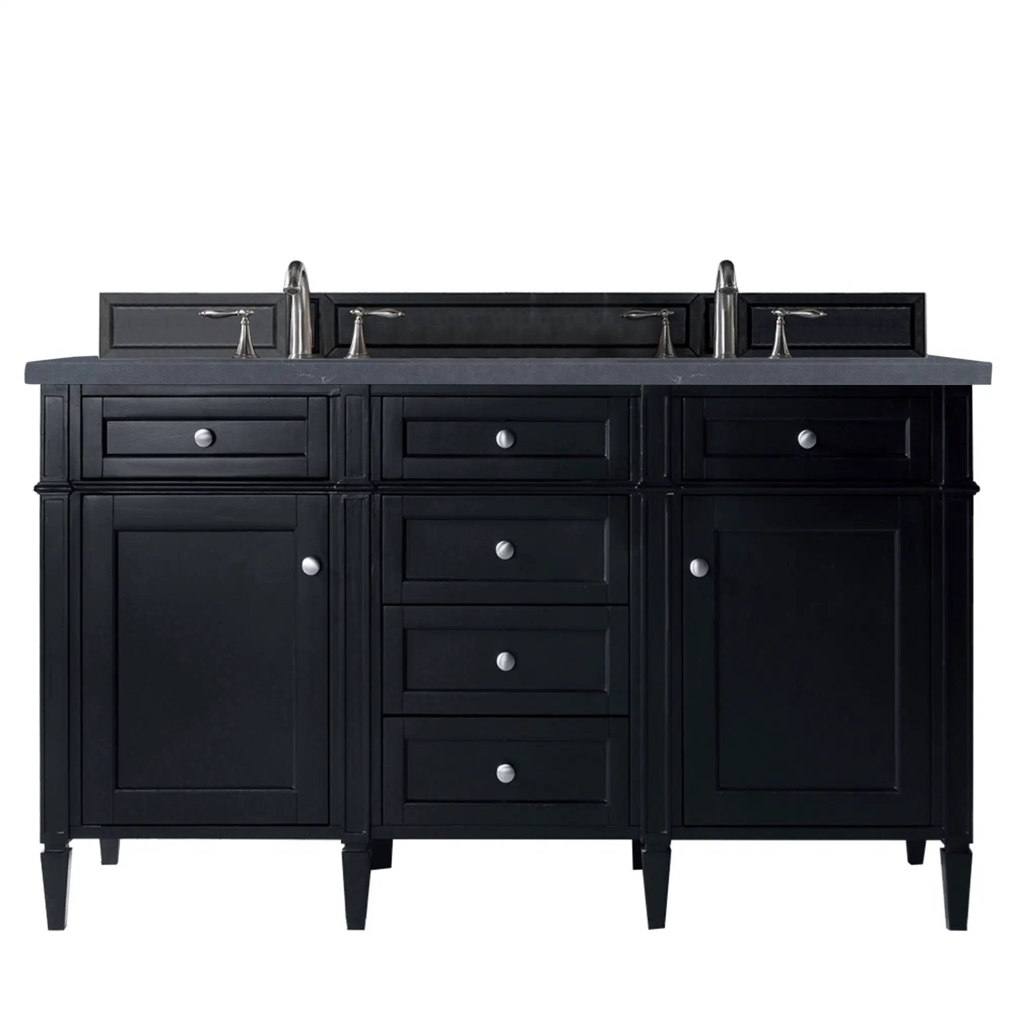 James Martin Brittany 60" Double Vanity Set - Black Onyx by James Martin Vanities