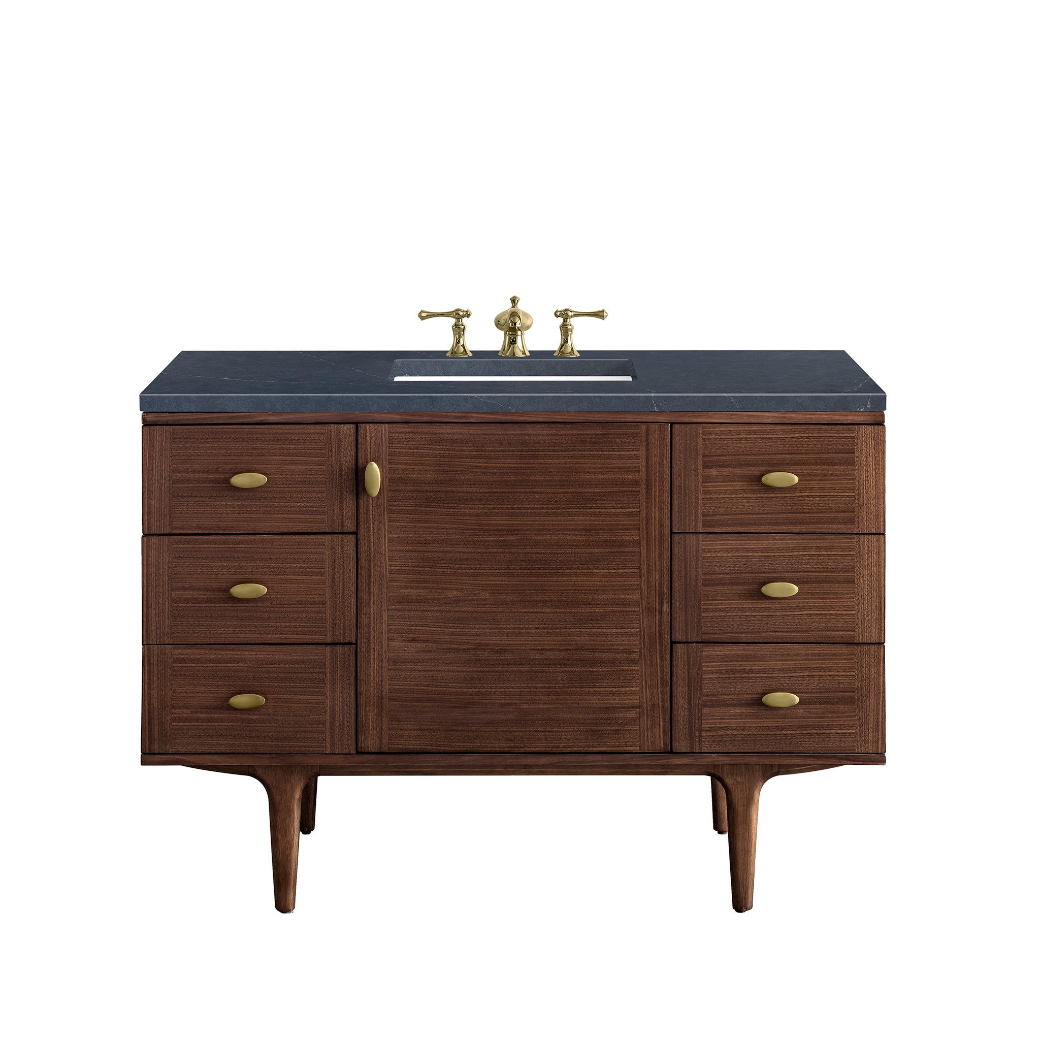 James Martin Vanities Amberly 48" Single Vanity - Mid-Century Walnut