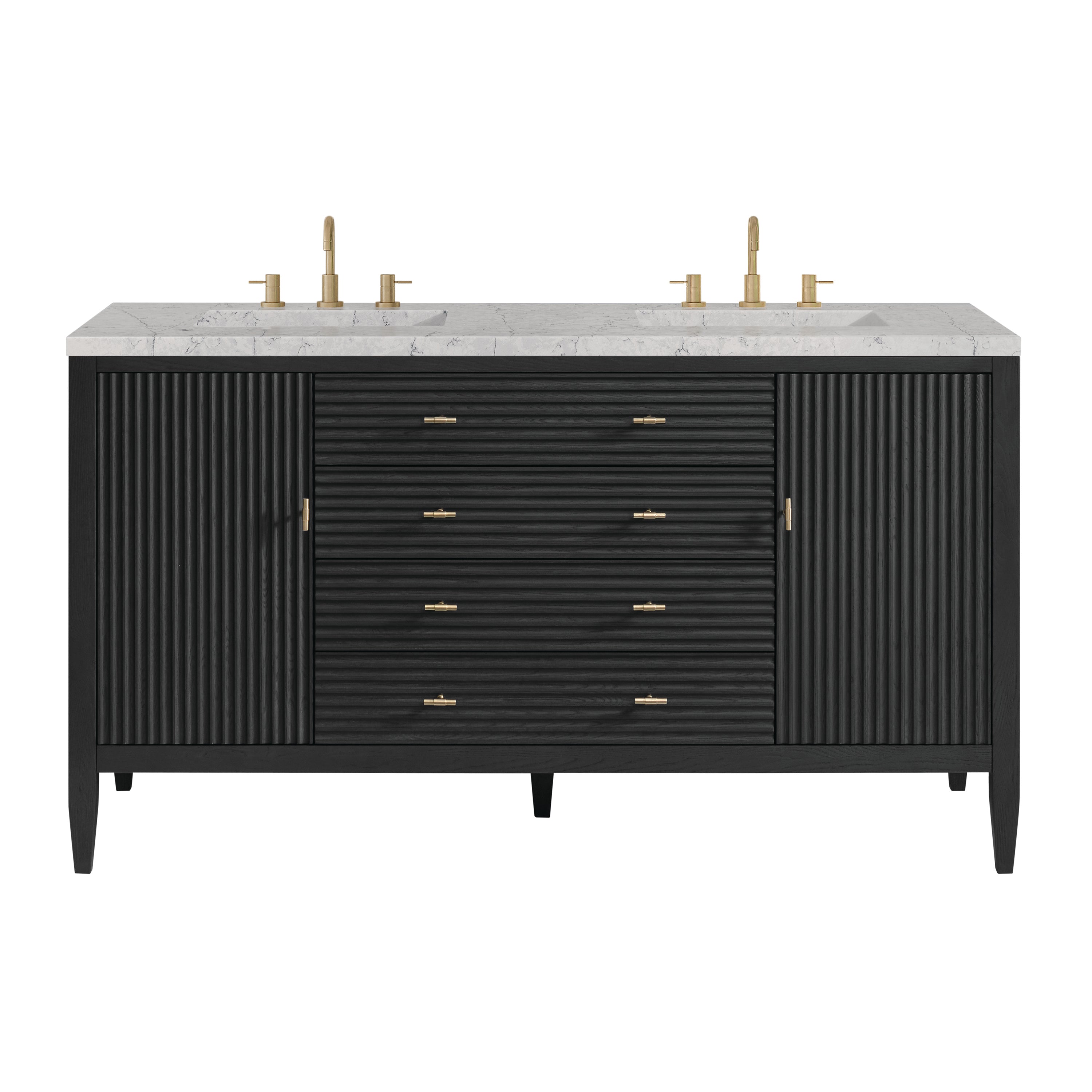 James Martin Myrrin 60" Double Vanity Set - Carbon Oak by James Martin Vanities