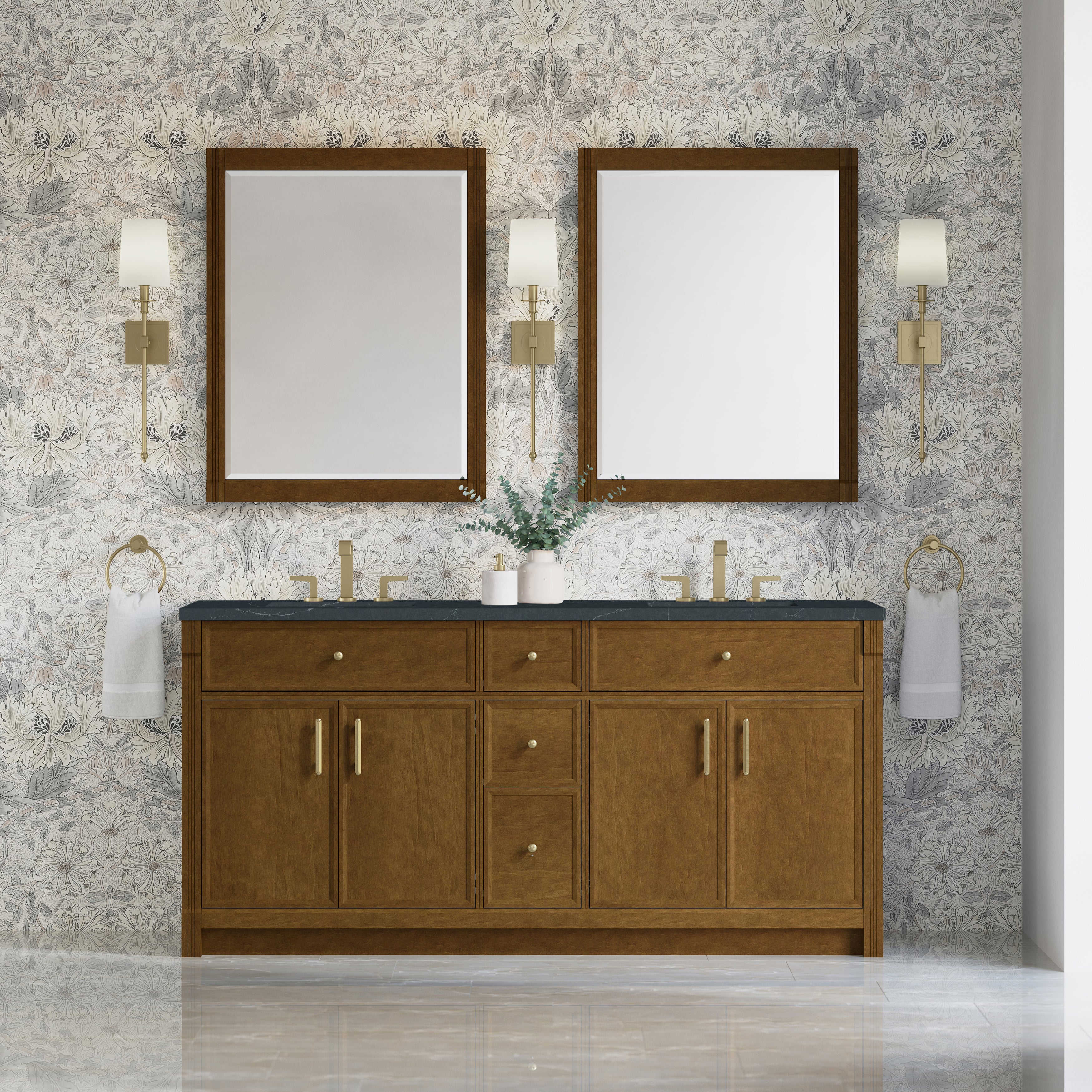 honey oak vanity