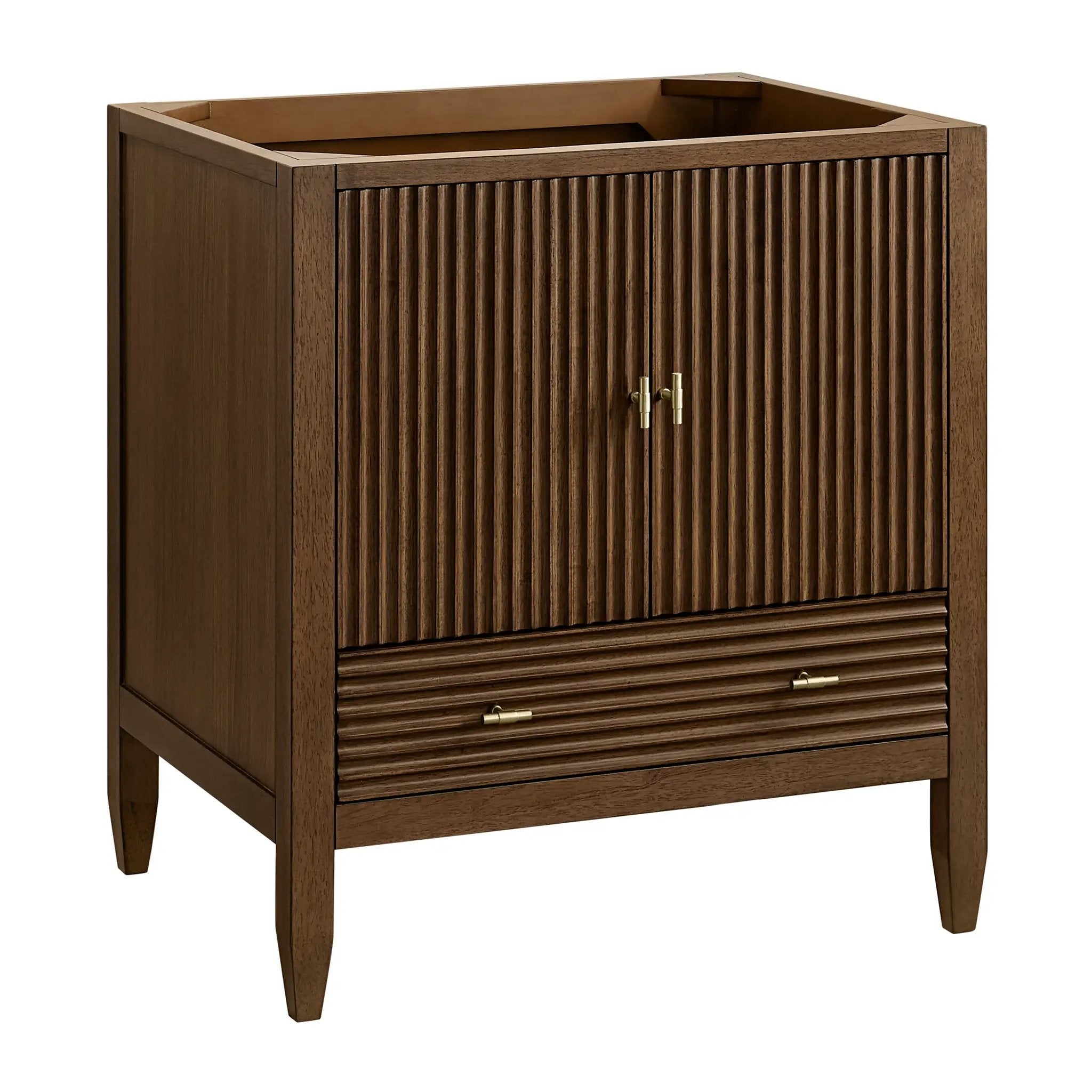 mid-century walnut vanity