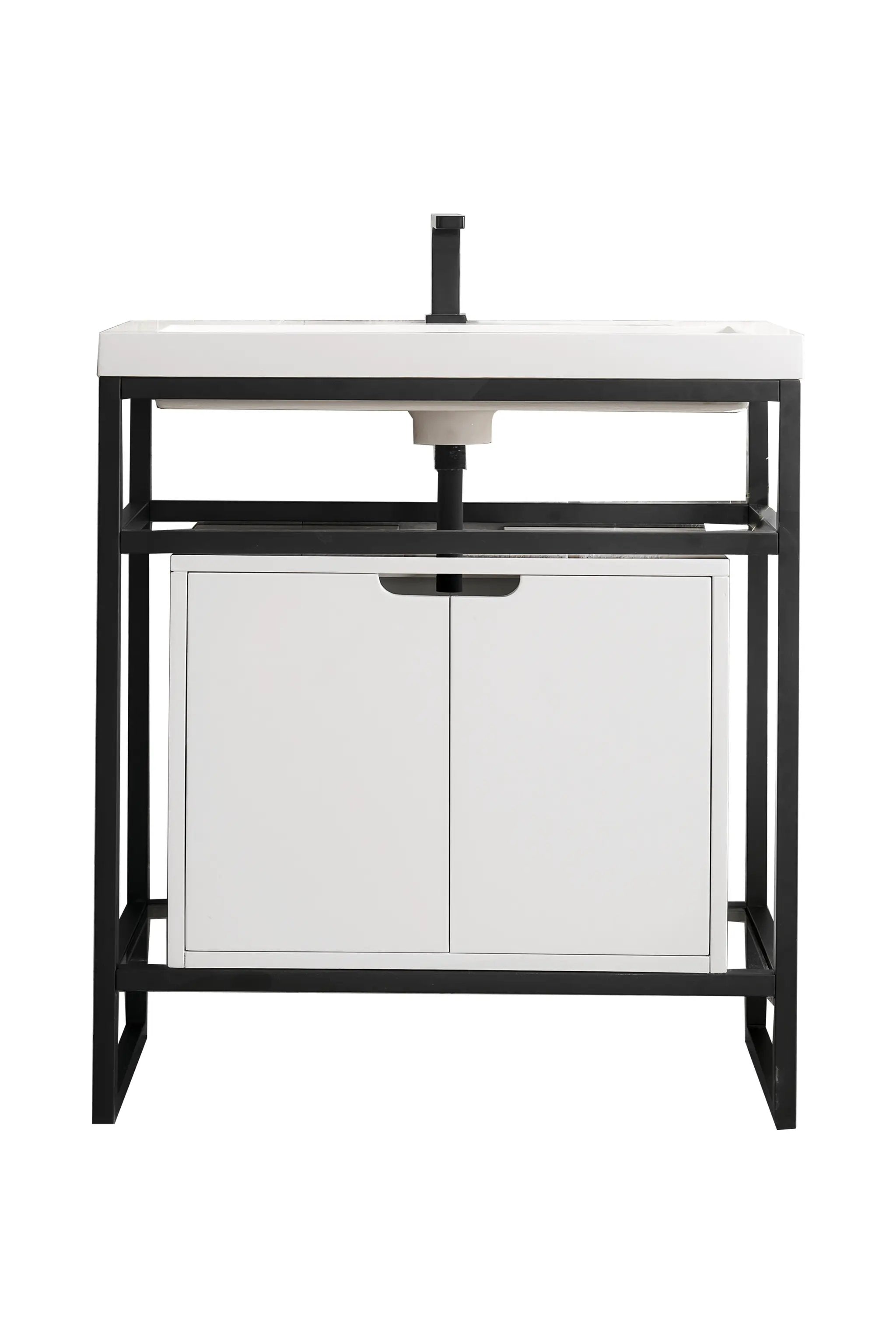 matte black vanity