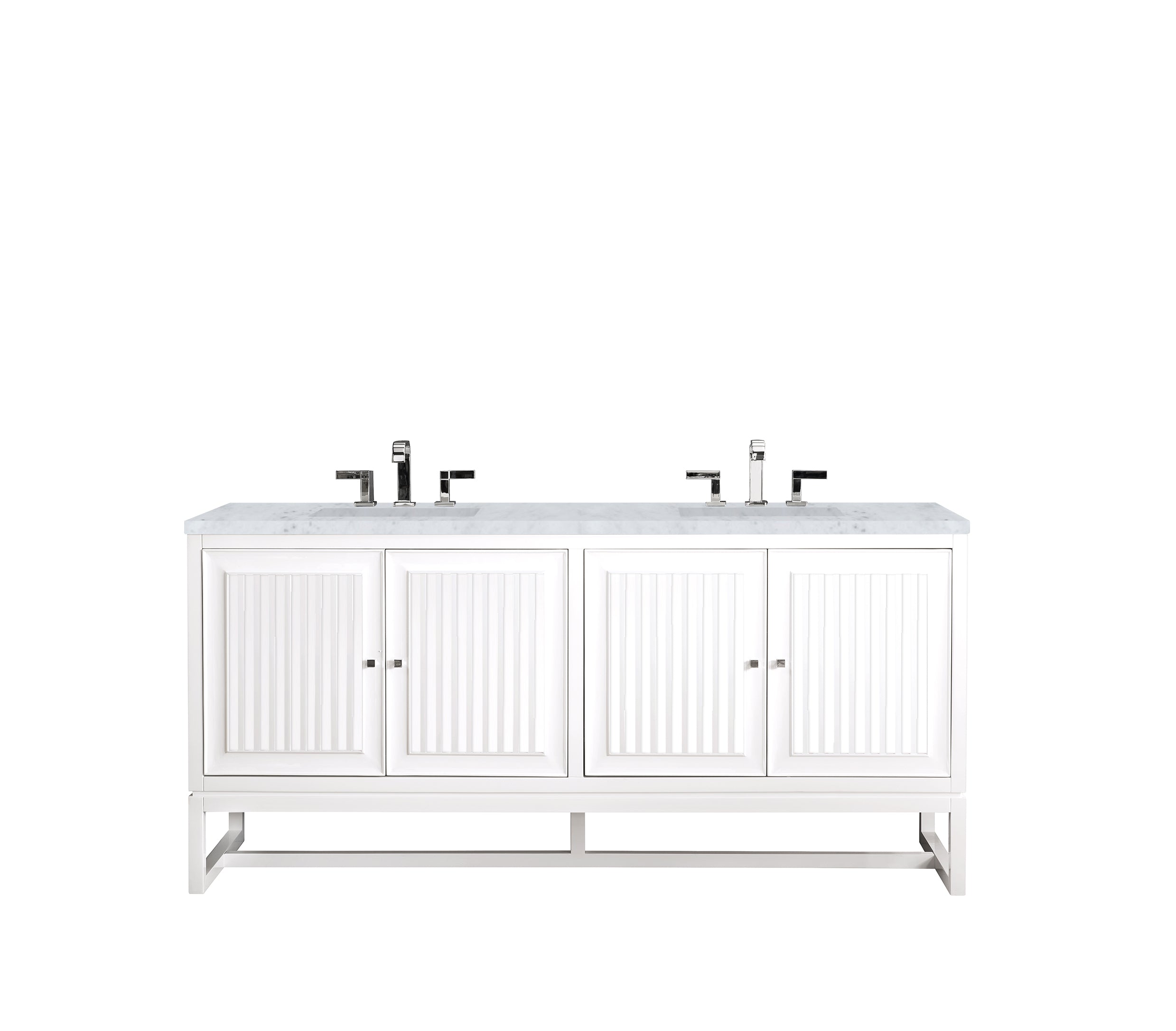 James Martin Vanities Athens 72" Double Vanity - Glossy White