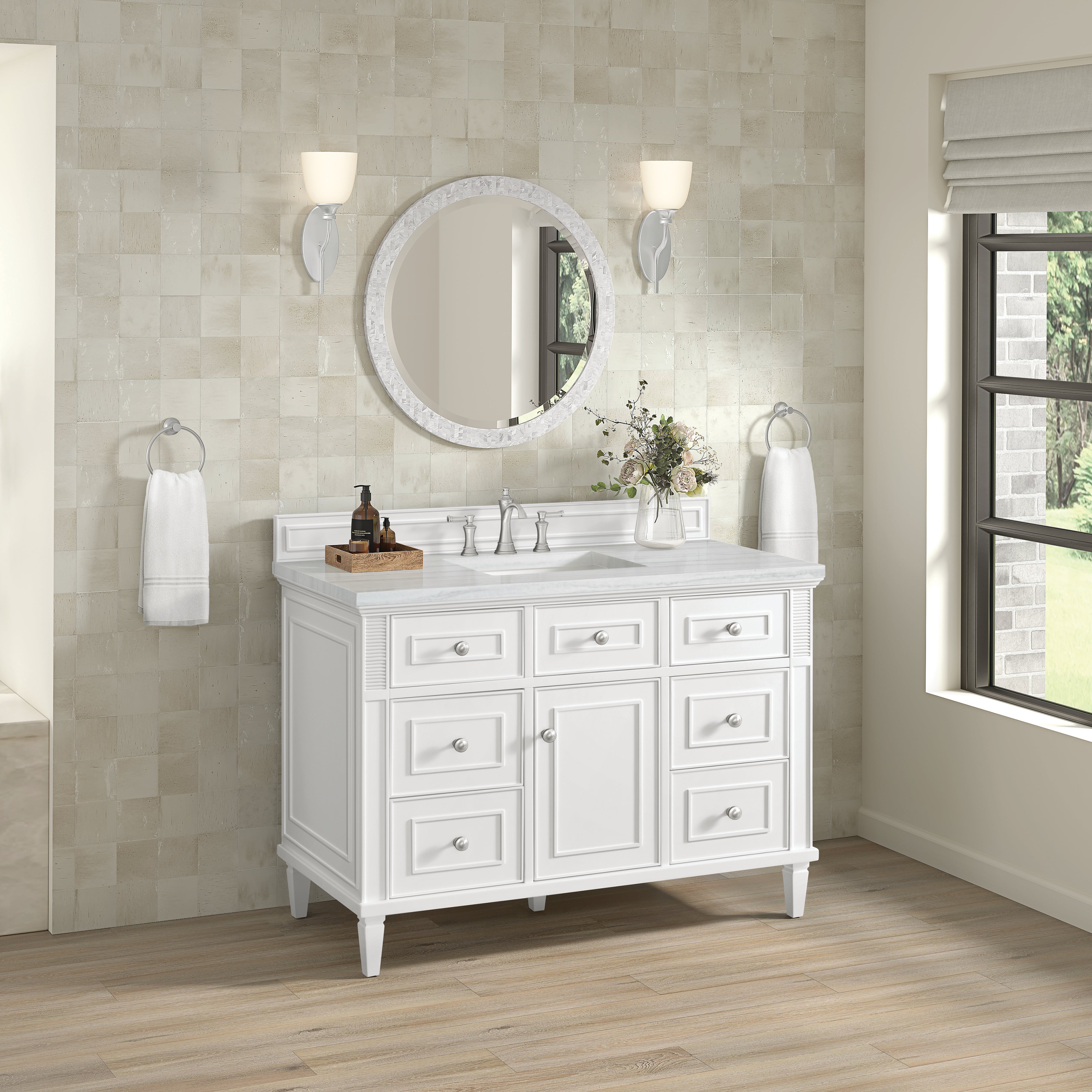 bright white vanity