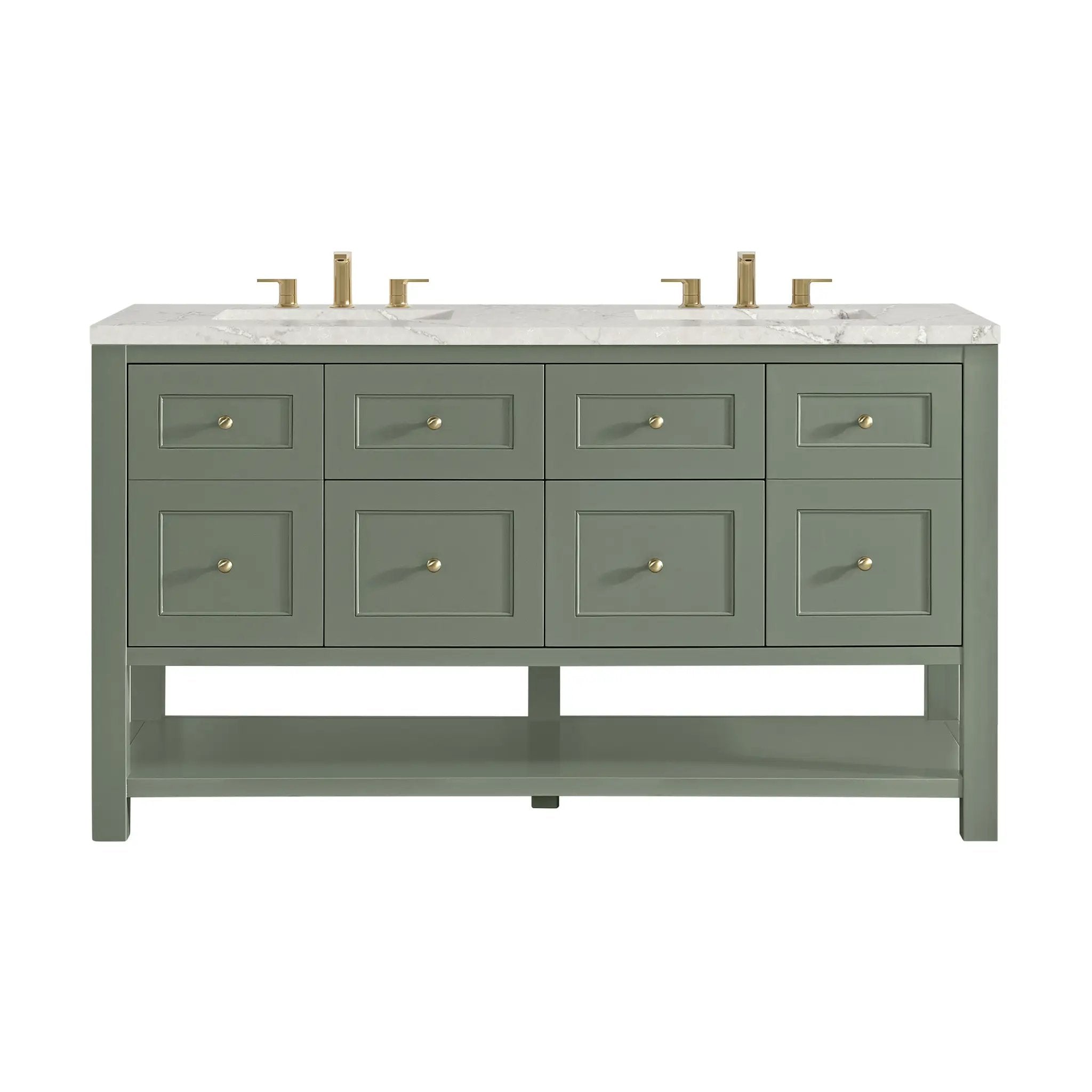 James Martin Breckenridge 60" Double Vanity Set - Smokey Celadon by James Martin Vanities