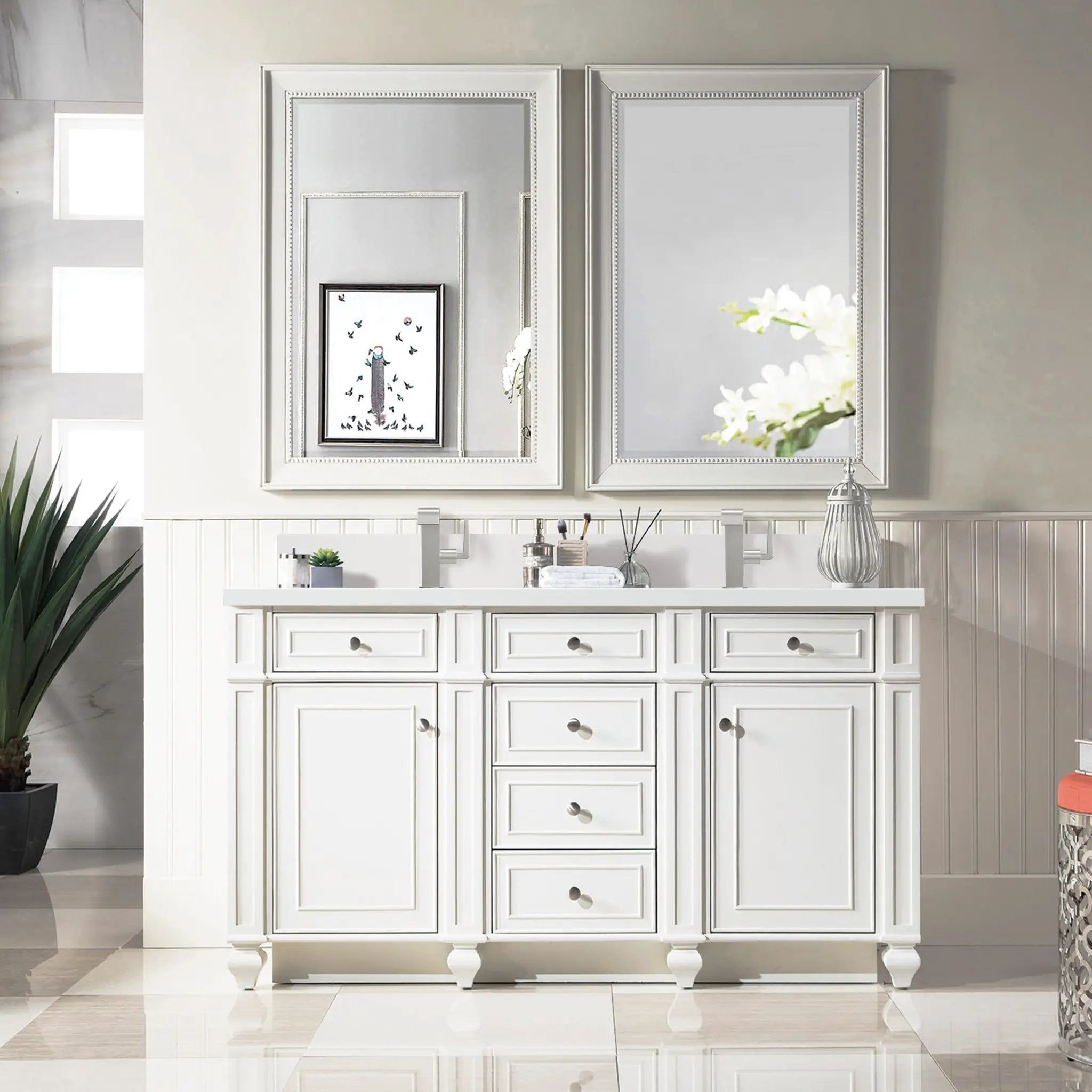 bright white vanity