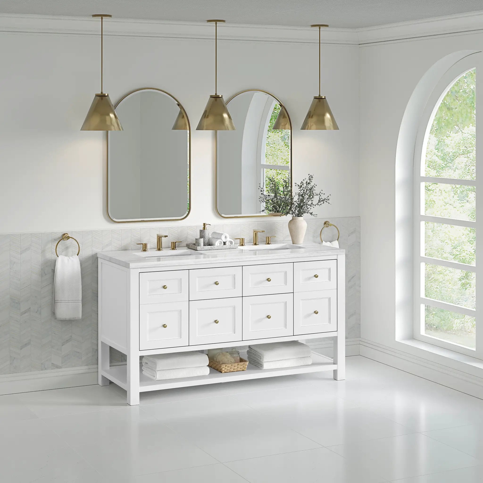 bright white vanity