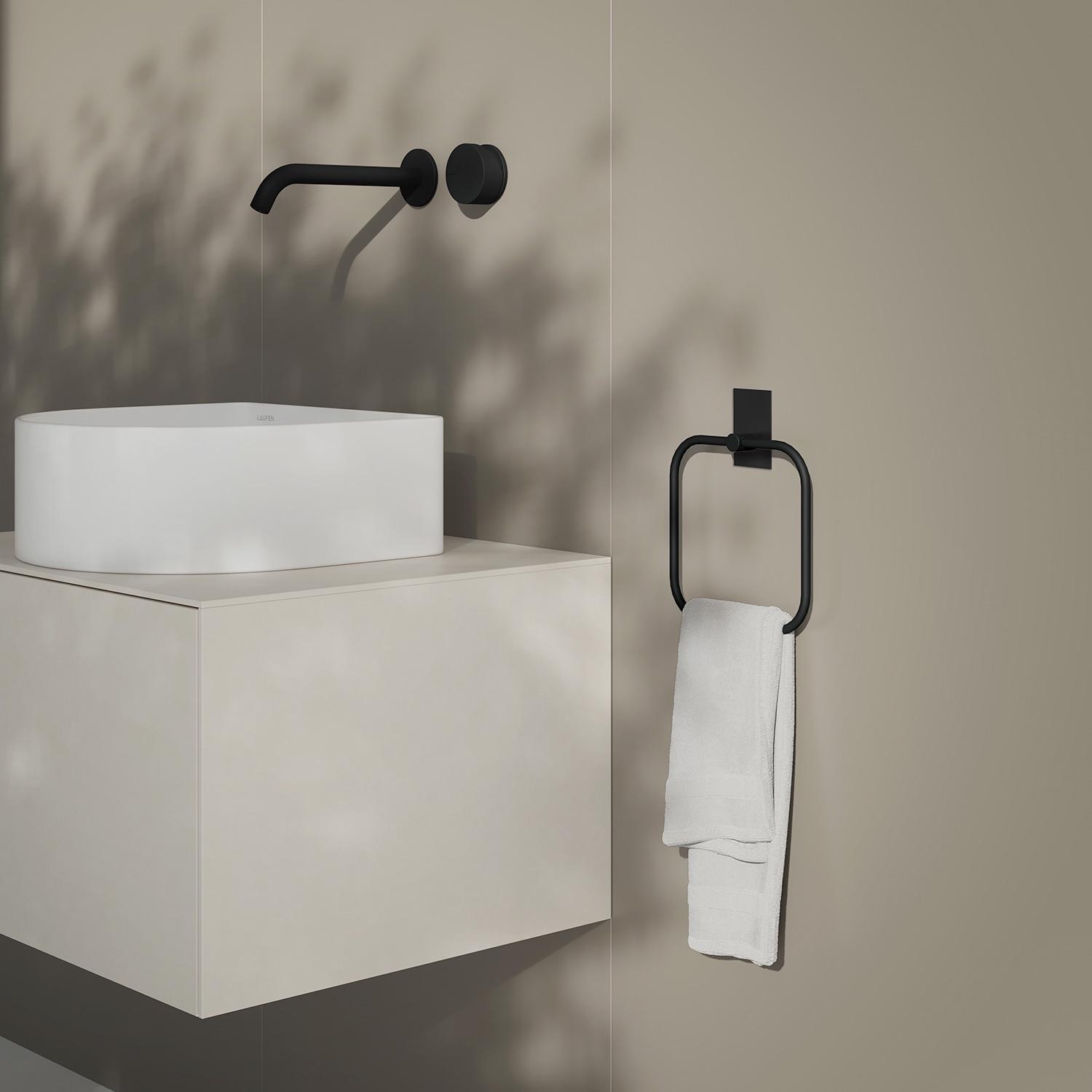 Black stainless steel towel ring