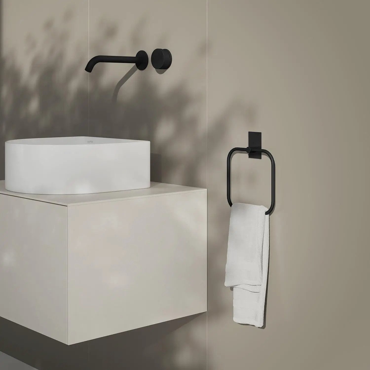 Black stainless steel towel ring