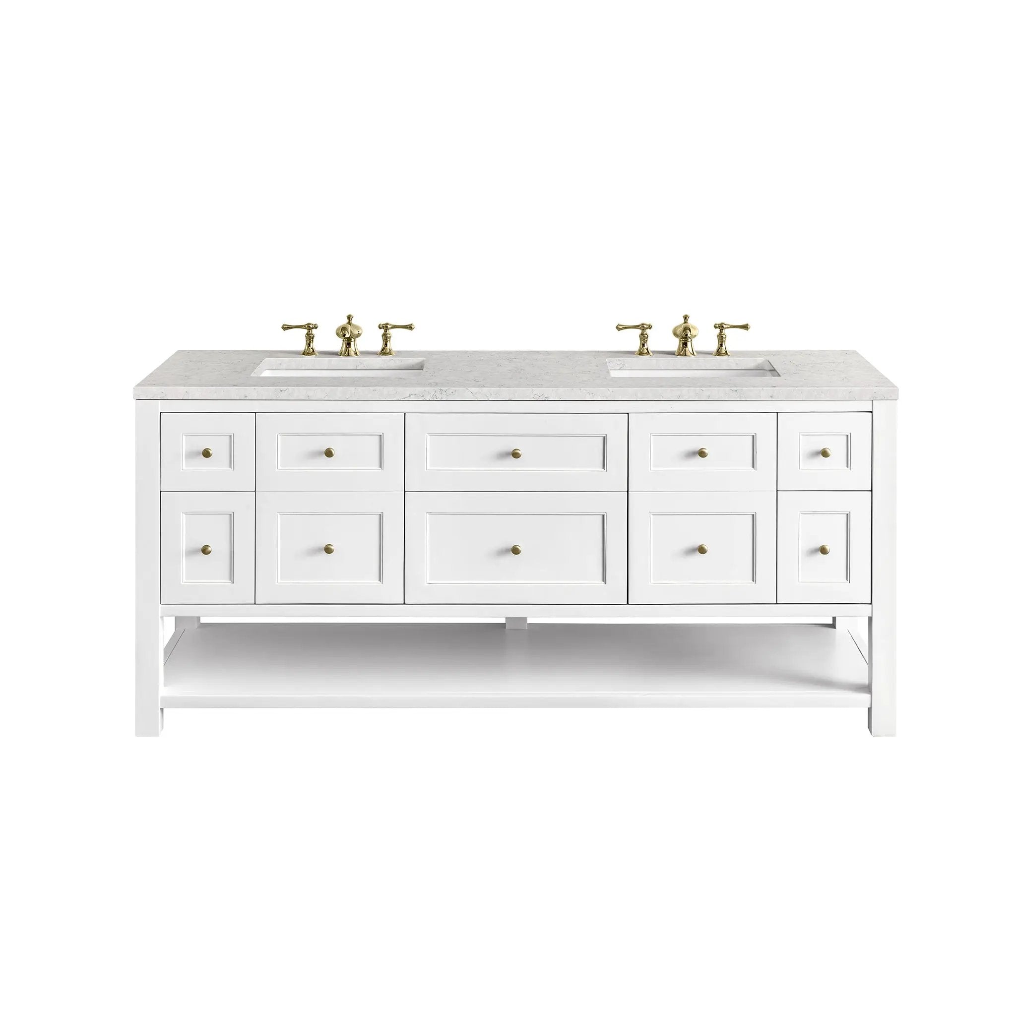 James Martin Breckenridge 72" Double Vanity Set - Bright White by James Martin Vanities