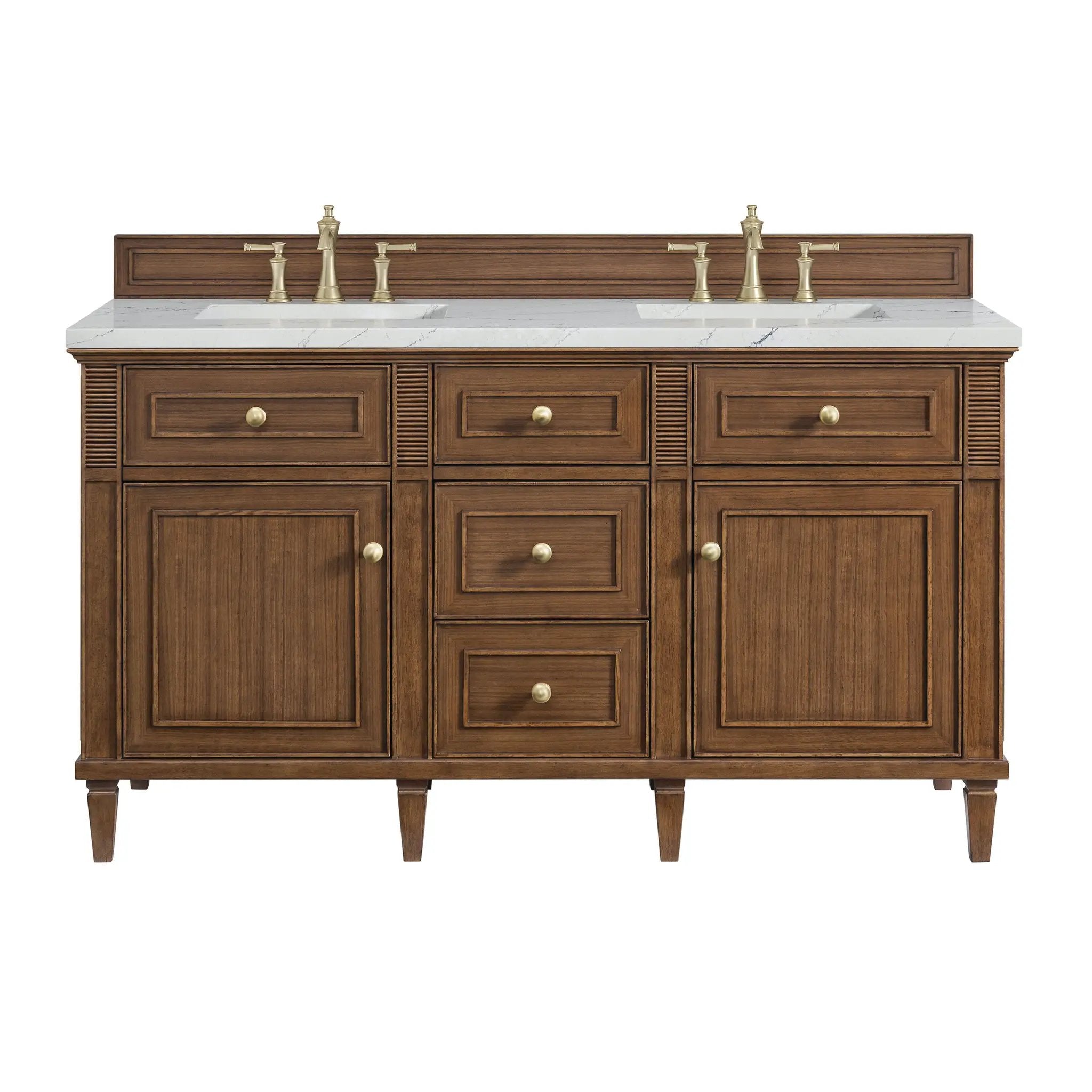 James Martin Lorelai 60" Double Vanity Set - Mid-Century Walnut by James Martin Vanities