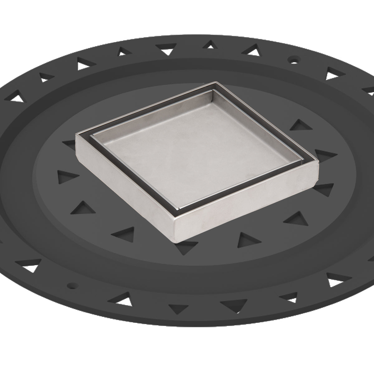 Infinity Drain 4 x 4 Tile Drain Strainer with ABS Bonded Flange Drain Body, 2", 3" and 4" Outlet