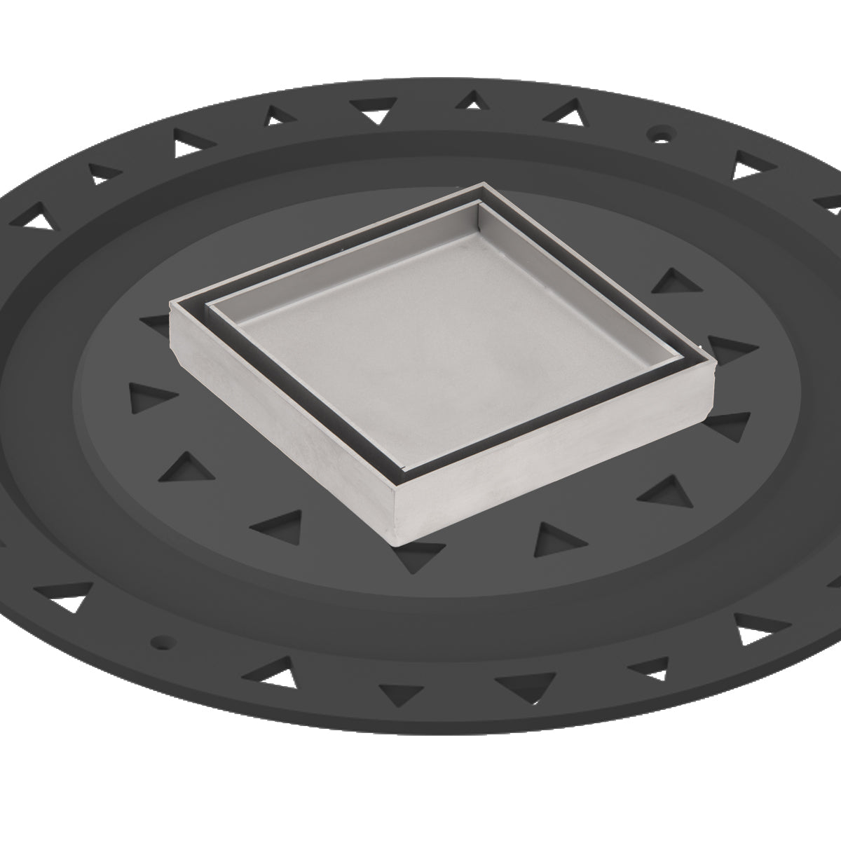 Infinity Drain 4 x 4 Tile Drain Strainer with ABS Bonded Flange Drain Body, 2", 3" and 4" Outlet