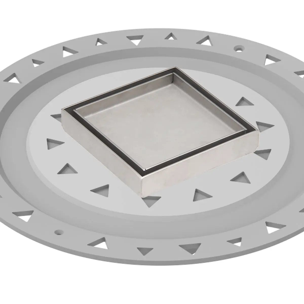 Infinity Drain 4 x 4 Tile Drain Strainer with PVC Bonded Flange Drain Body, 2", 3" and 4" Outlet by Infinity Drain
