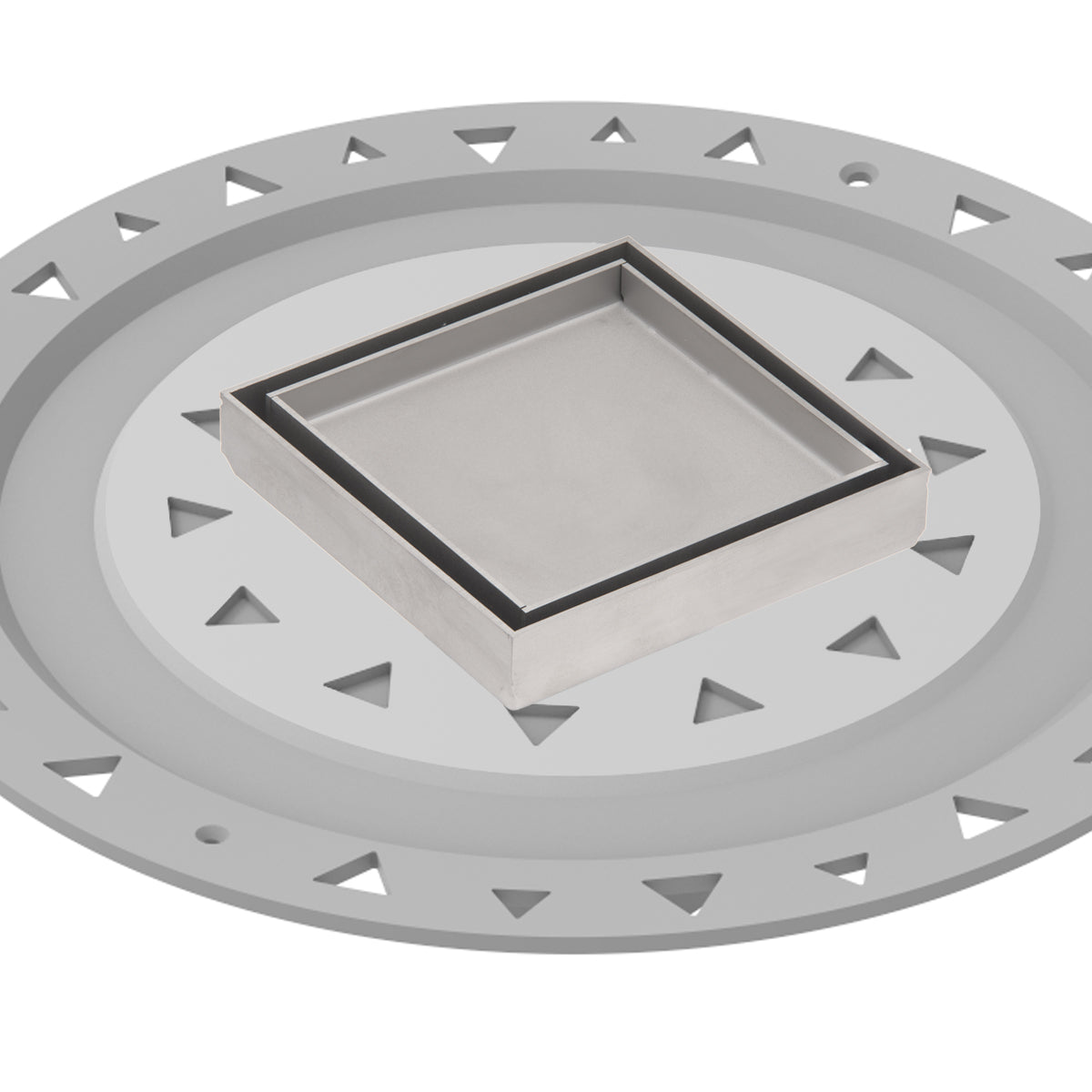 Infinity Drain 4 x 4 Tile Drain Strainer with PVC Bonded Flange Drain Body, 2", 3" and 4" Outlet by Infinity Drain