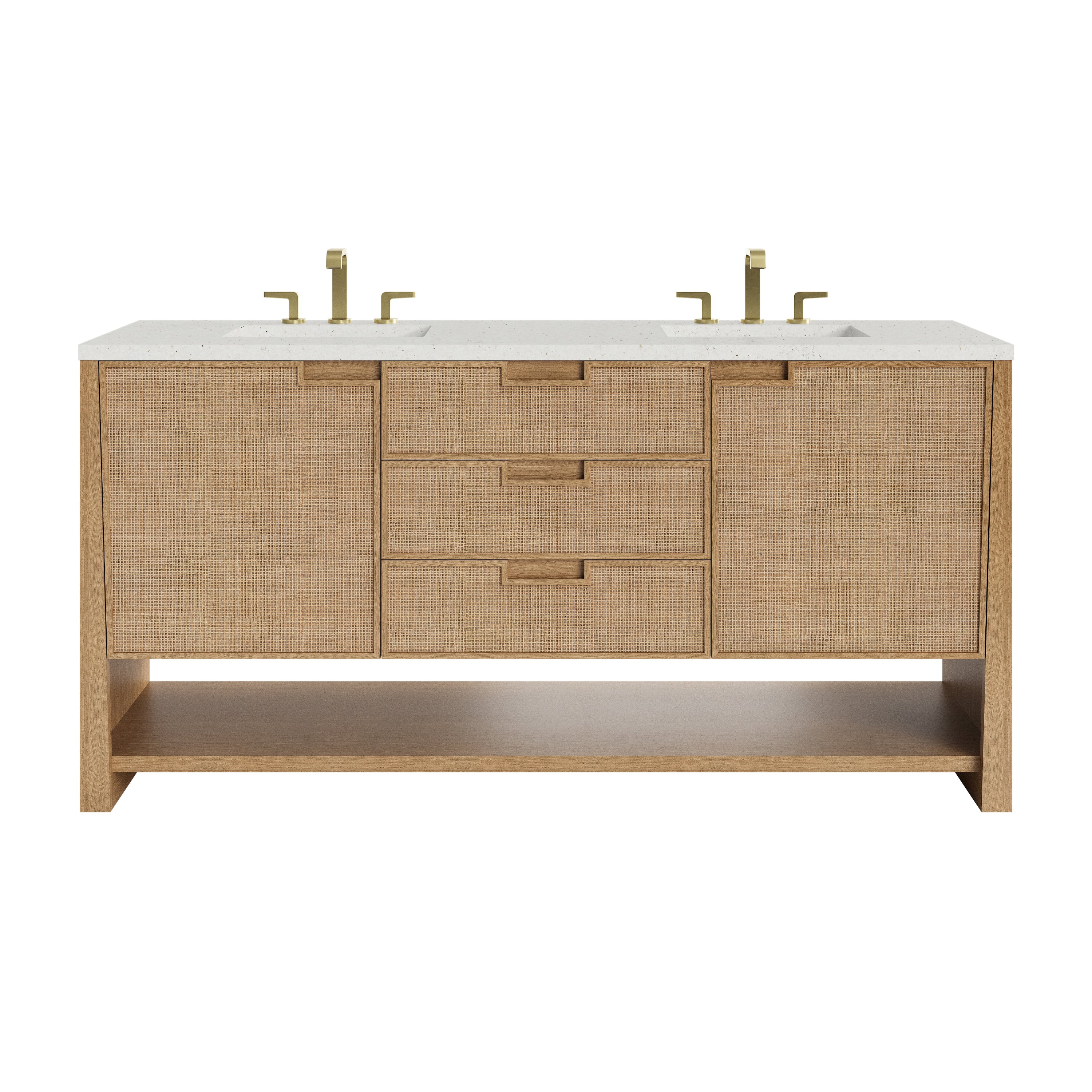 James Martin Vanities Solene 72" Double Vanity - Seaside Oak