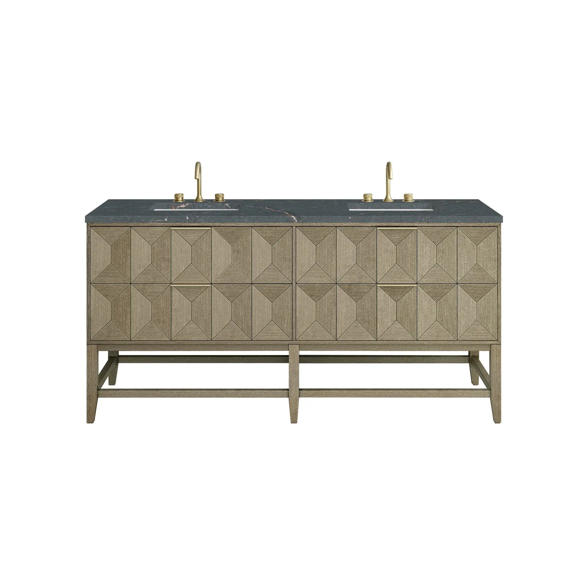 James Martin Emmeline 72" Double Vanity Set - Pebble Oak by James Martin Vanities