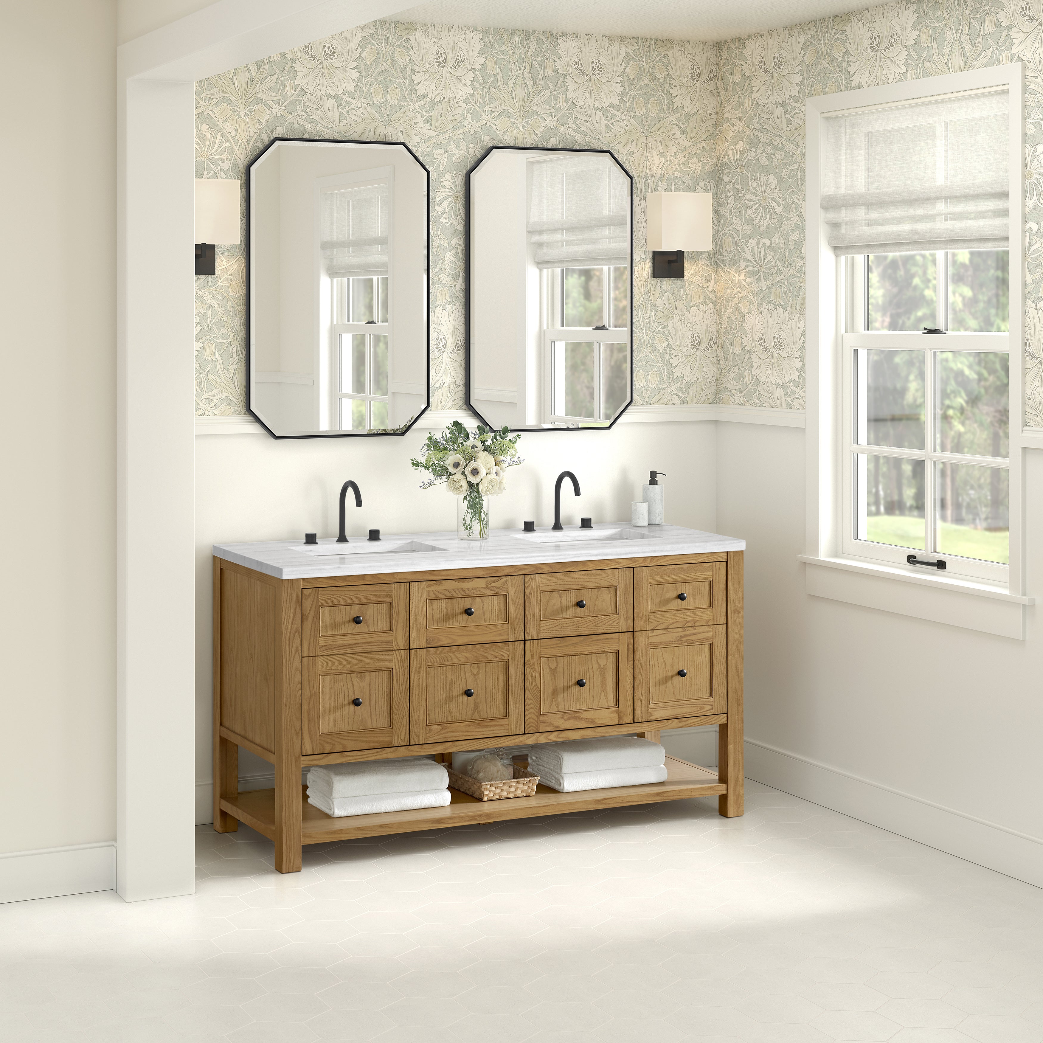 light natural oak vanity